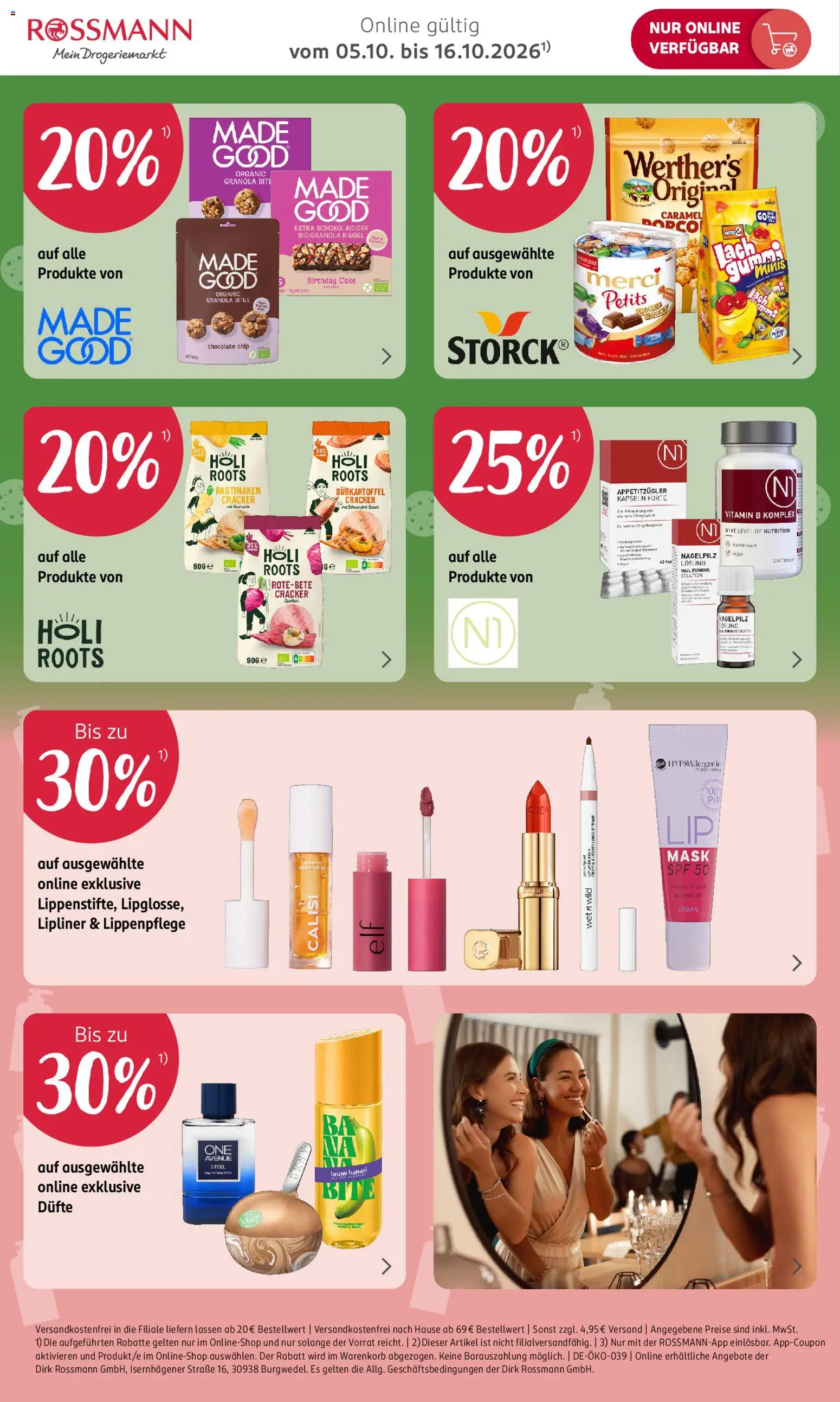 Rossmann Onlineprospekt – gültig ab 05.10.2026 | Seite: 4 | Produkte: Merci, Toilette, Lipliner