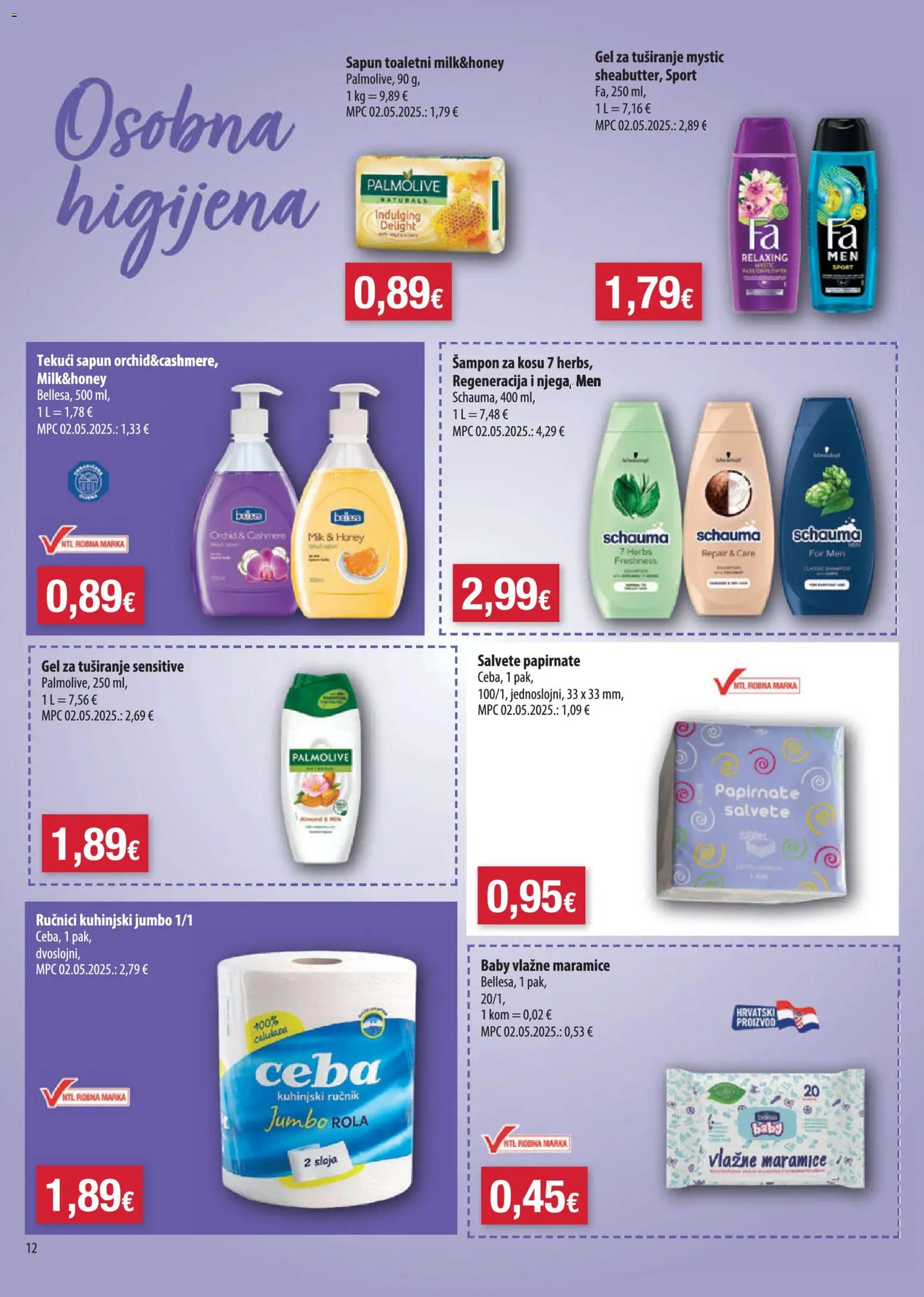 NTL katalog | vrijedi od 08.07.2026 | Stranica: 12 | Proizvodi: Šampon, Vlažne maramice, Sapun, Salvete