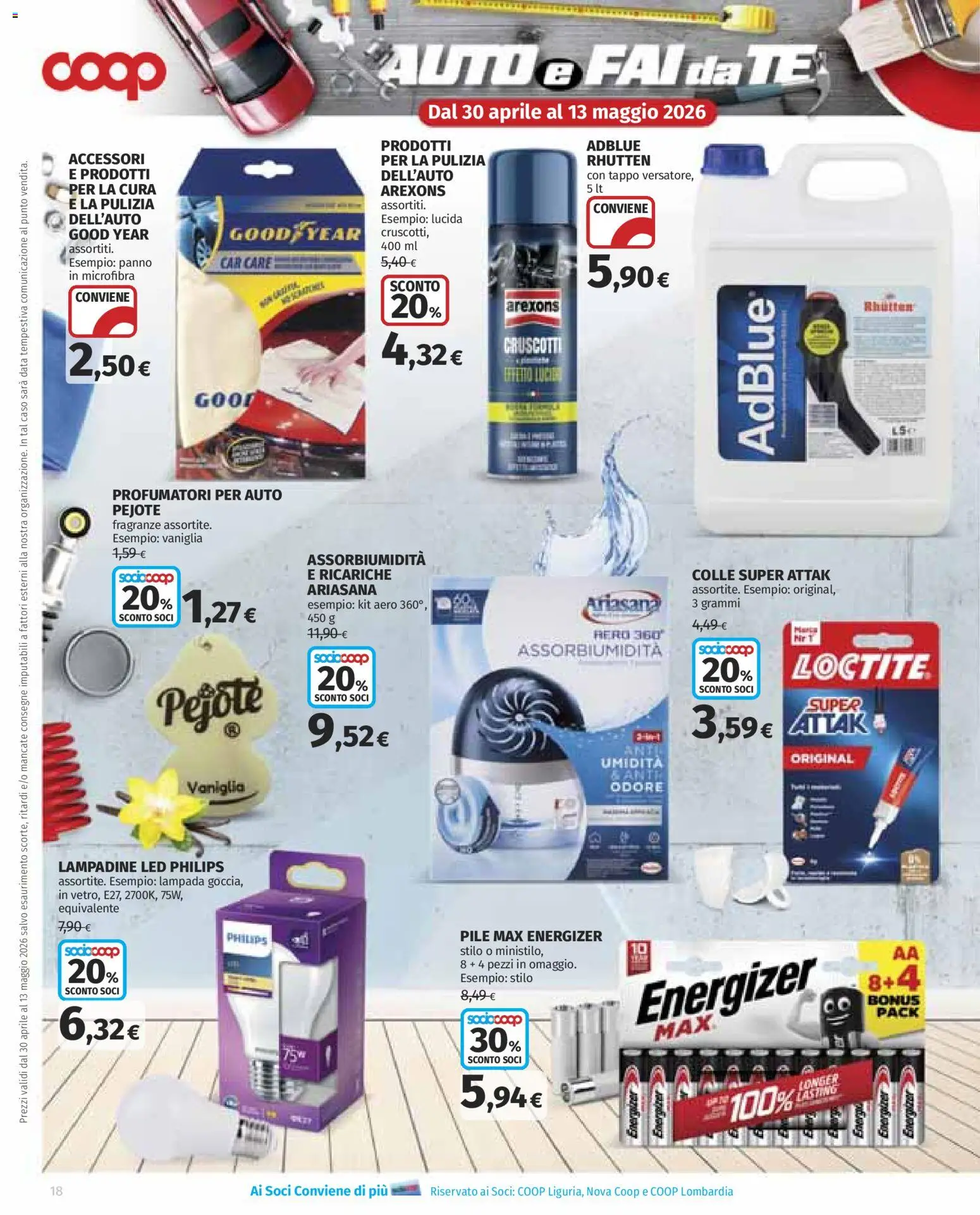 Volantino COOP del 30.04.2026 | Pagina: 18 | Prodotti: Pile, Tè, Data, Lampada