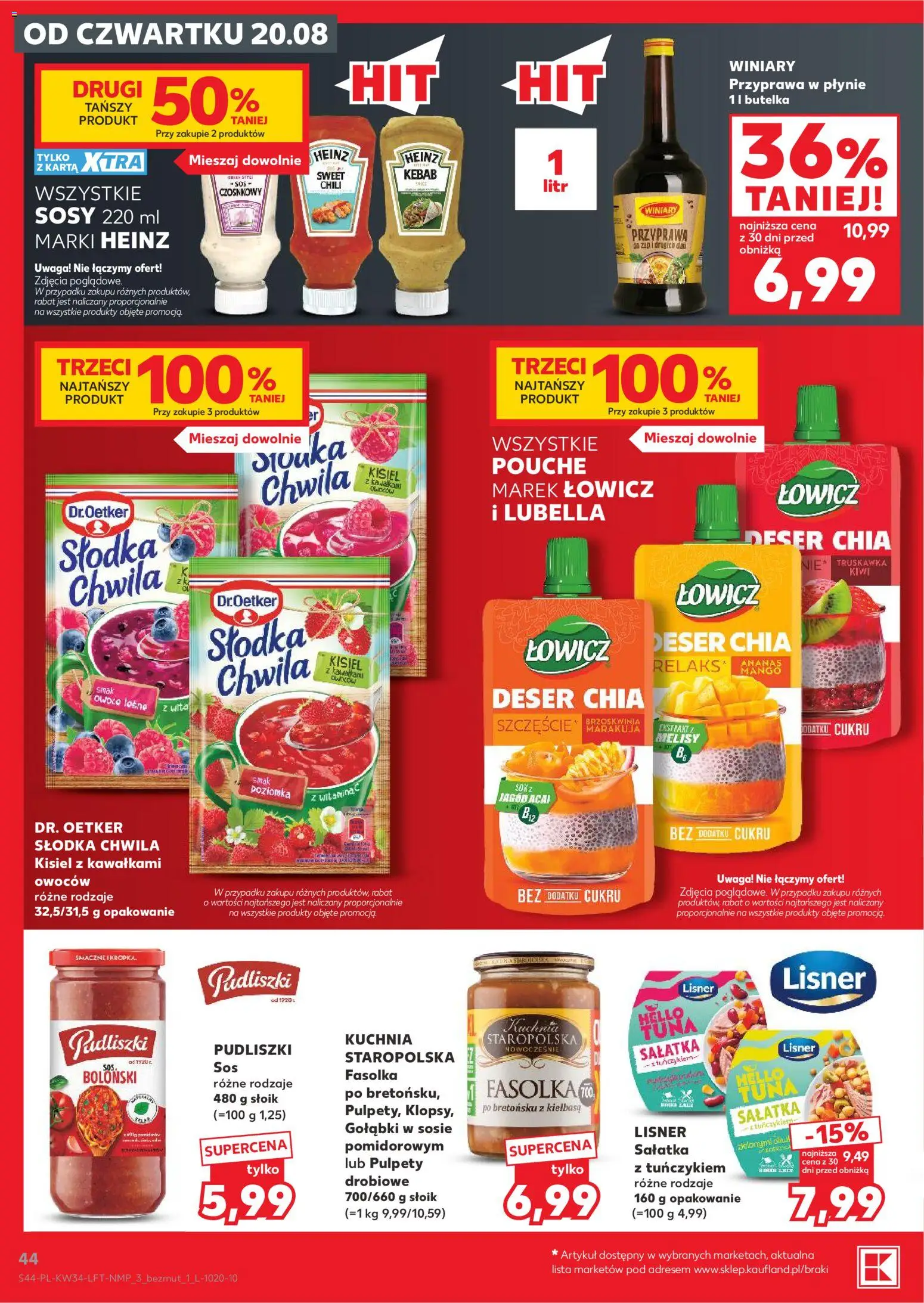 Kaufland Polsko leták - Mocny start od 20.08.2026 | Strana: 44 | Produkty: Mango, Chia, Kebab
