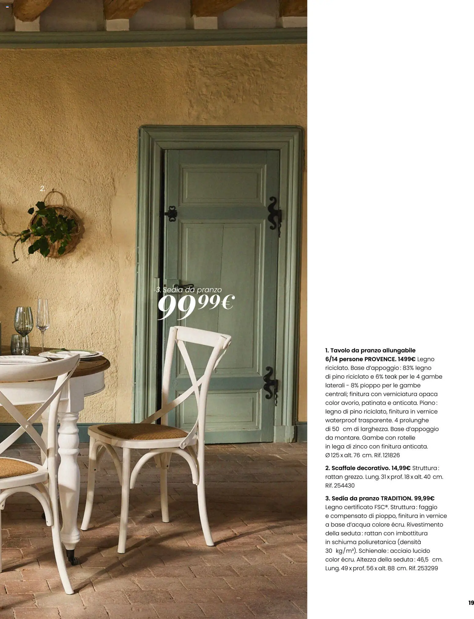 Volantino Maisons du Monde del 23/09/2026 | Pagina: 19 | Prodotti: Schiuma, Scaffale, Tavolo, Sedia