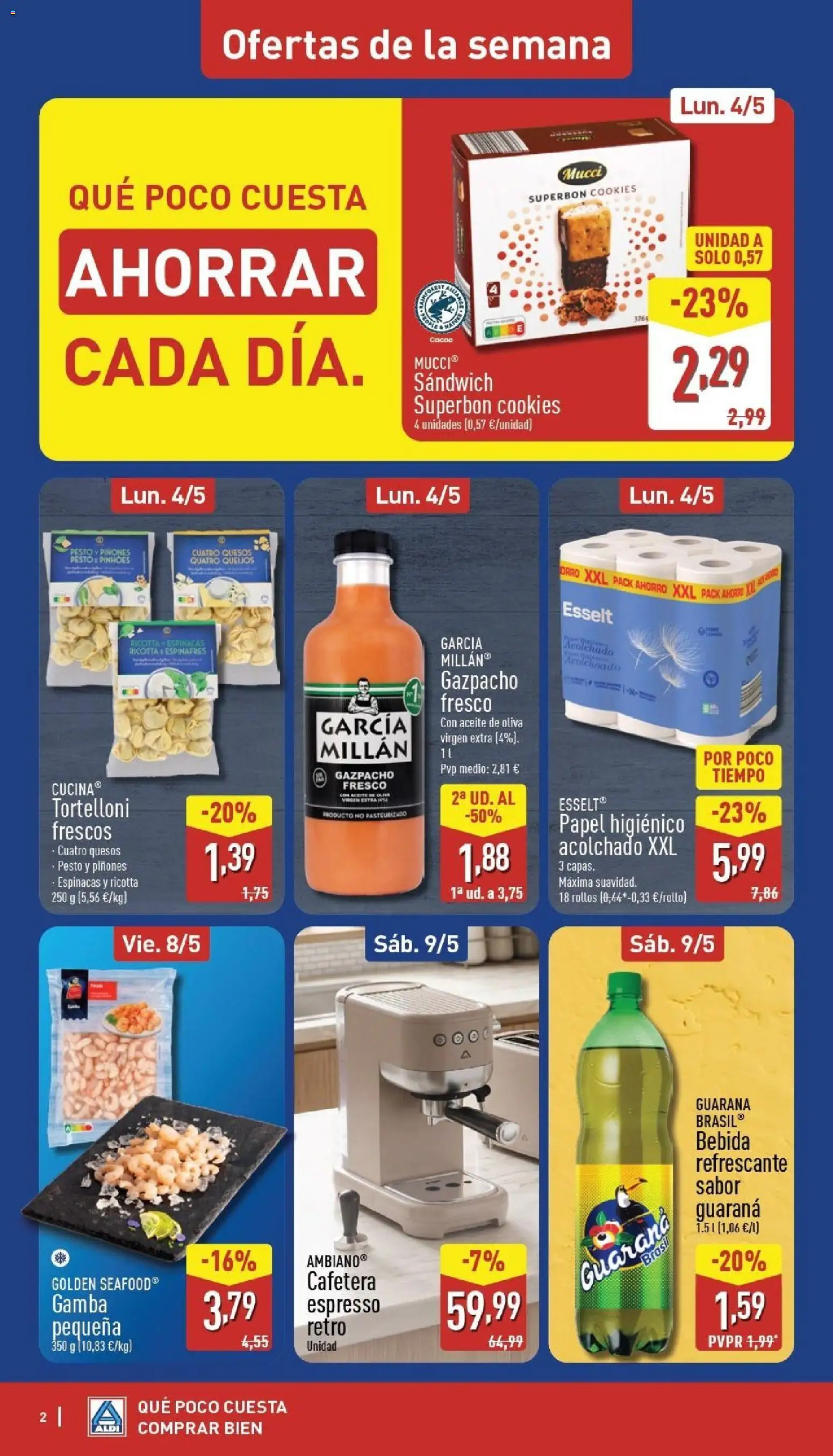 Aldi folleto Península │ válido desde el 04.05.2026 | Página: 2 | Productos: Πορσελάνη, Aceite de oliva virgen extra, Cafetera, Φρυγανιές σικάλεως