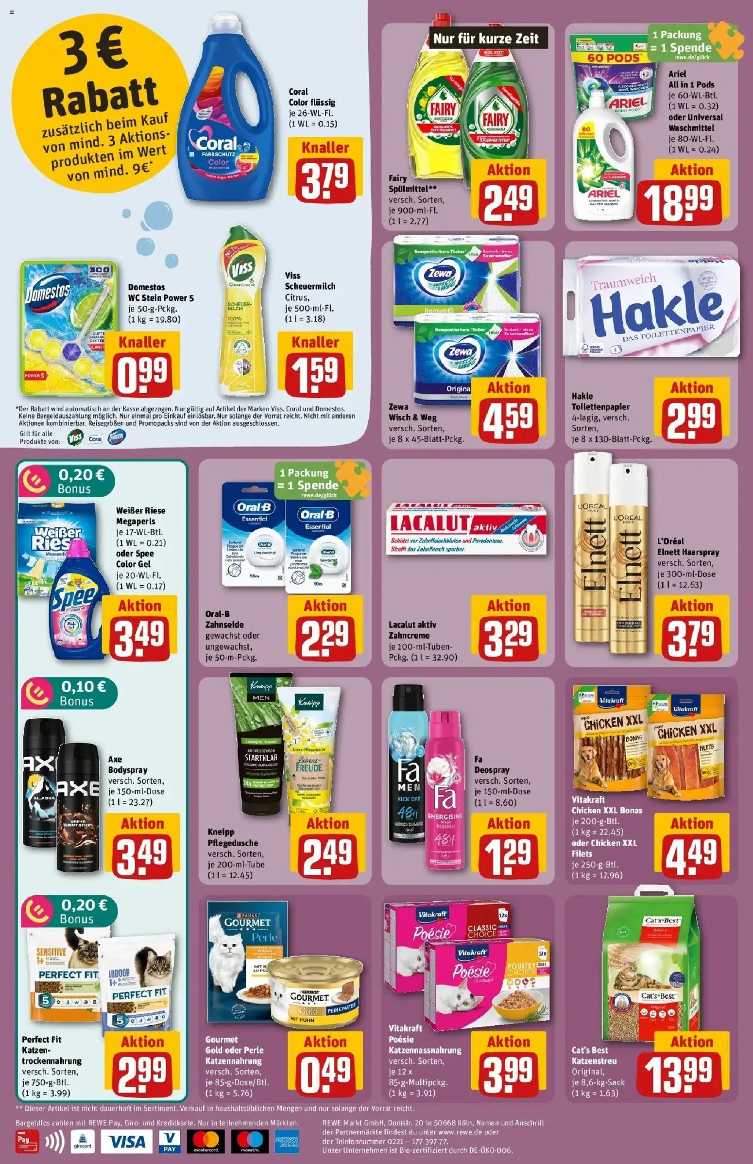 REWE Prospekt ab 14.09.2026 zum Blättern » Angebote | Seite: 34 | Produkte: Coral, Haarspray, WC Stein, Toilettenpapier
