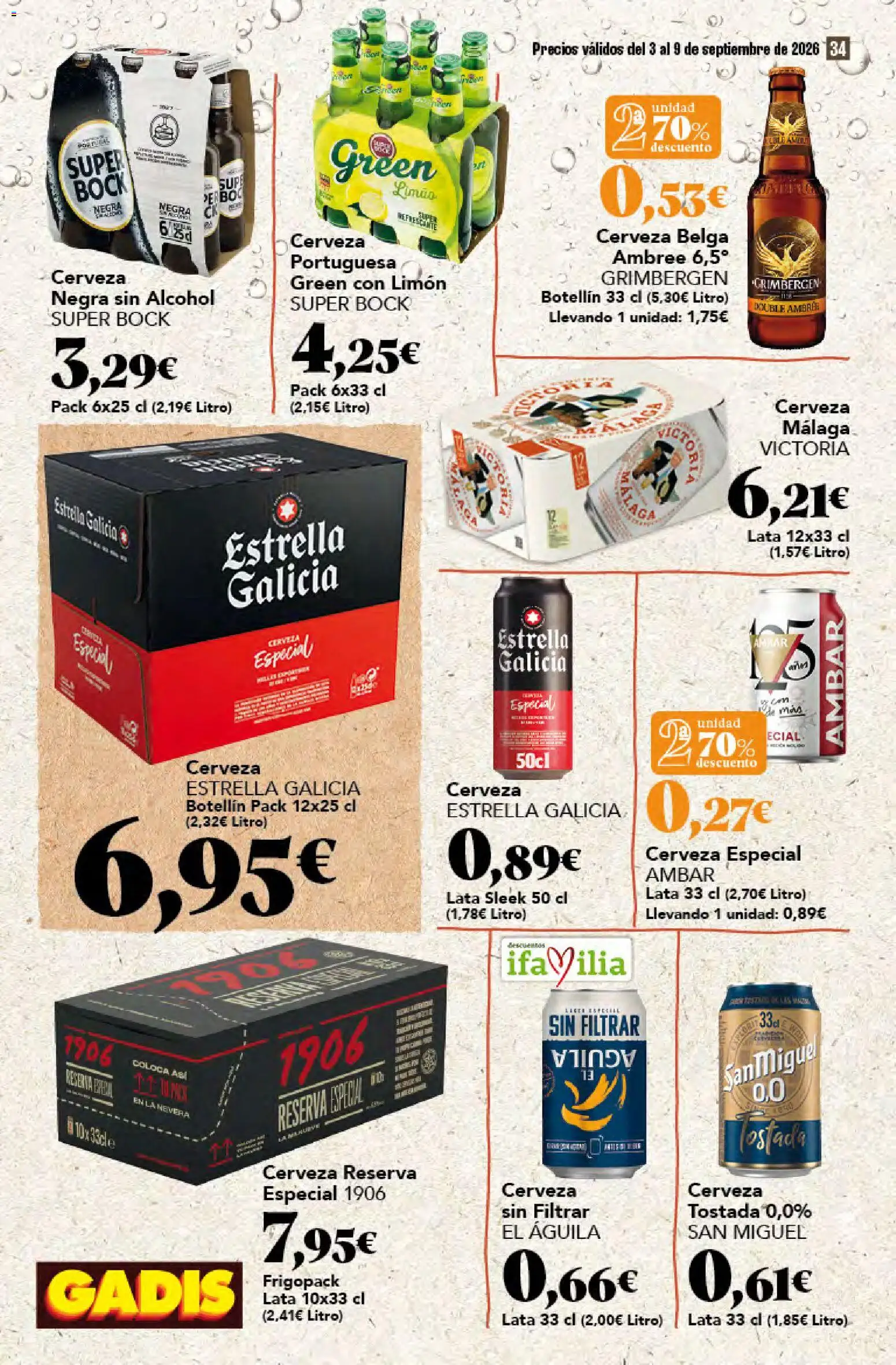 Gadis folleto │ válido desde el 03/09/2026 | Página: 34 | Productos: Cerveza, Limón, Nevera, Alcohol