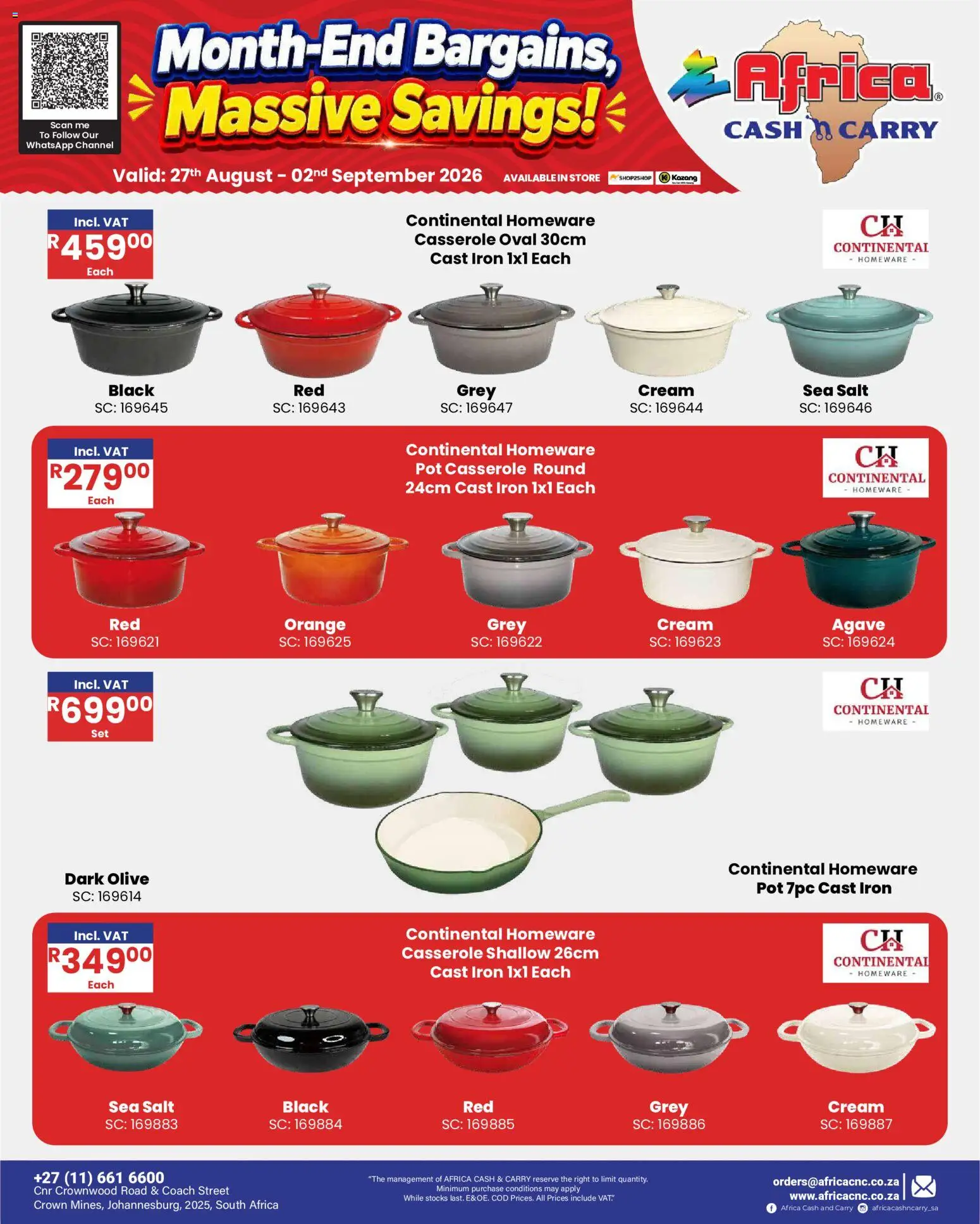New Africa Cash & Carry catalogue – valid from 27/08/2026 | Page: 48 | Products: Iron, Agave, Cream, Salt