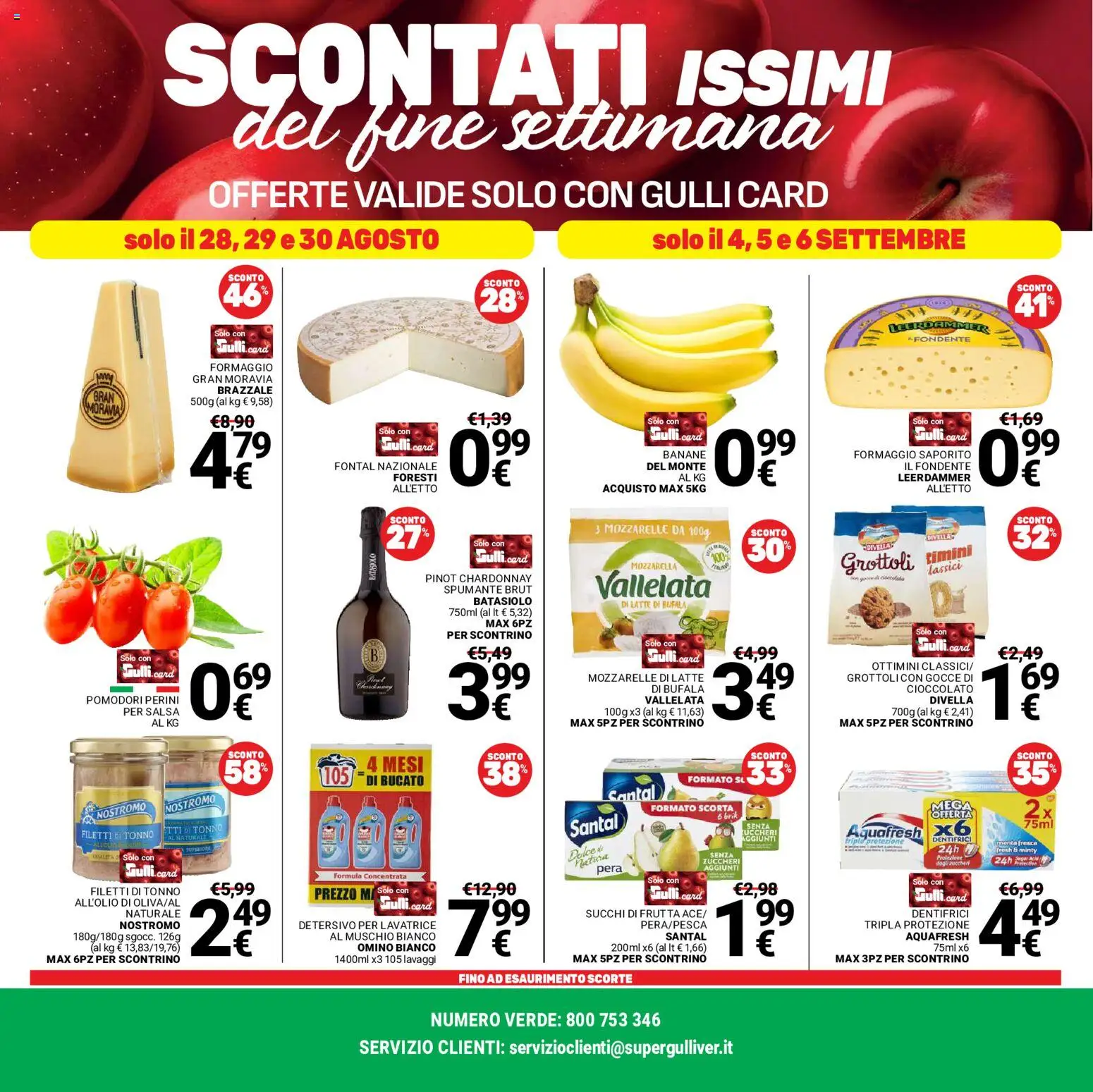 Volantino Gulliver del 28/08/2026 | Pagina: 40 | Prodotti: Cioccolato, Divella, Formaggio, Tonno