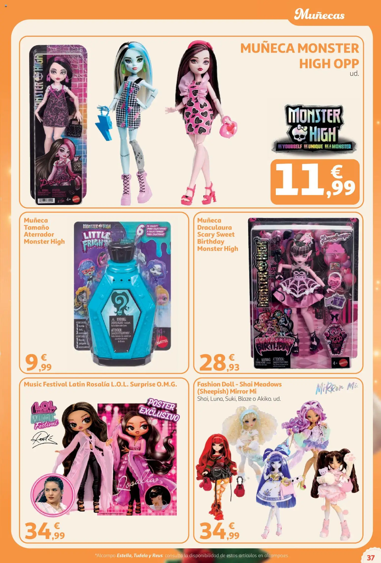 Alcampo Catálogo Juguetes Superstore │ válido desde el 03/11/2026 | Página: 37 | Productos: Mantel, Muñeca