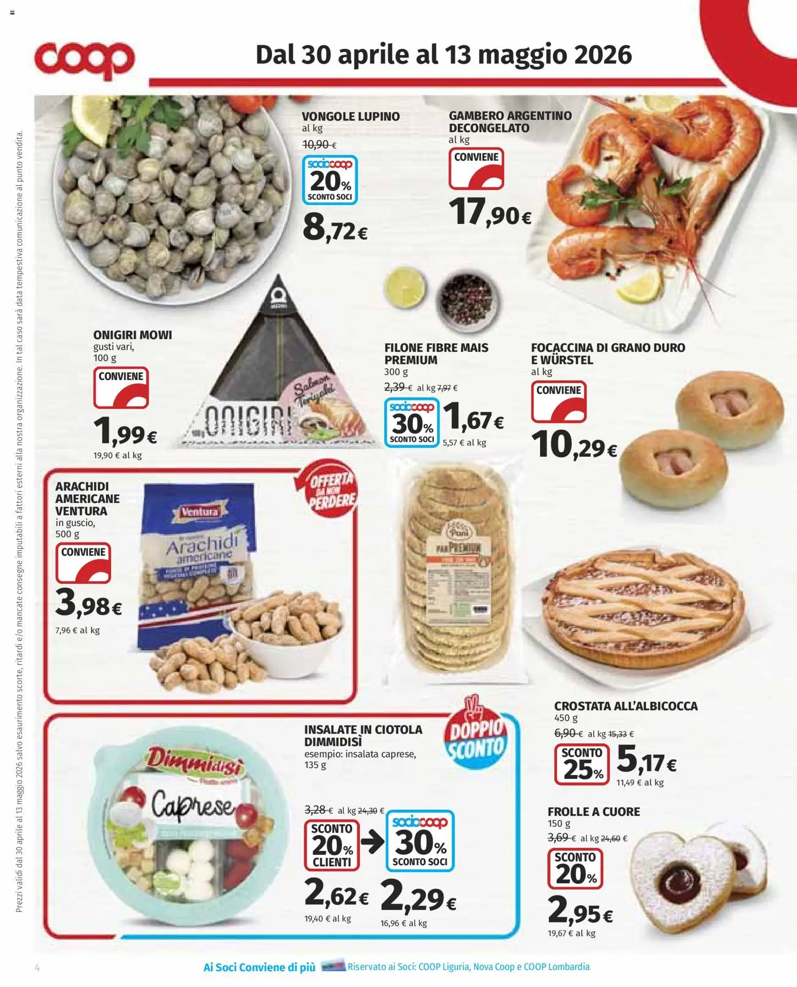 Volantino COOP del 30.04.2026 | Pagina: 4 | Prodotti: Wurstel, Mais, Arachidi, Ciotola