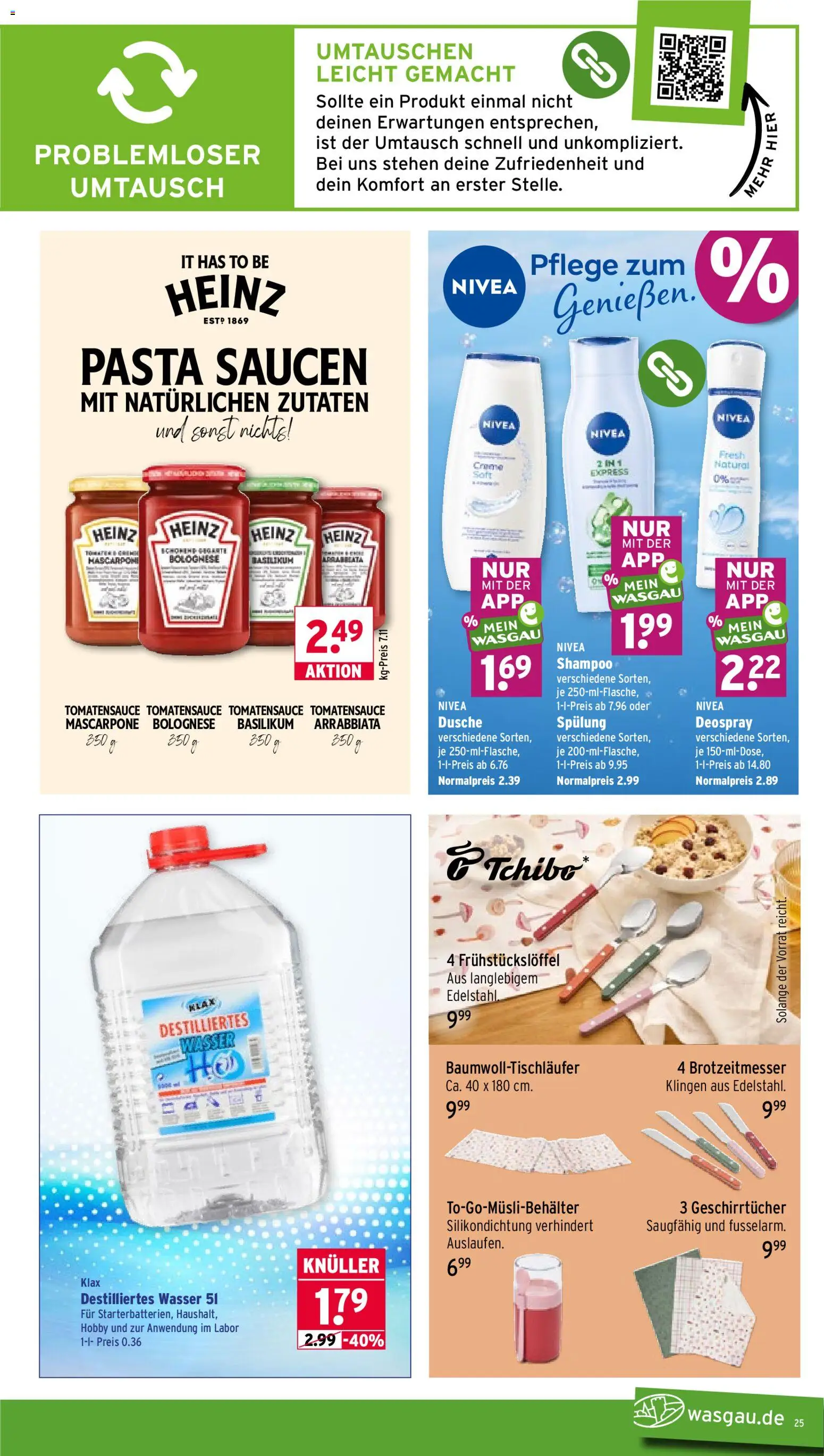 Wasgau Prospekt – gültig ab 07.09.2026 | Seite: 25 | Produkte: Mascarpone, Shampoo, Wasser, Deospray