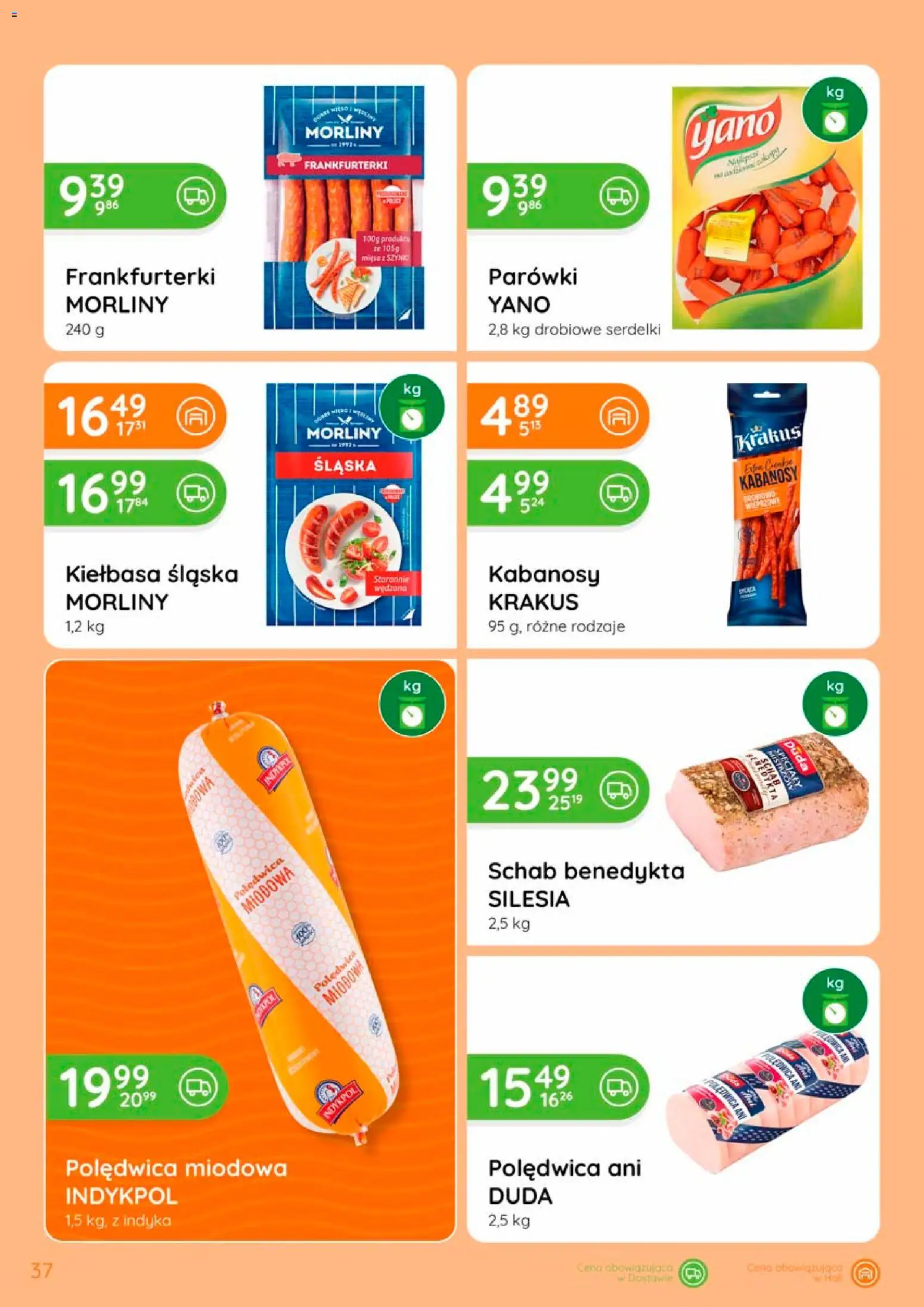 Eurocash gazetka od 17.09.2026 | Strona: 37 | Produkty: Kiełbasa, Schab, Kabanosy, Parówki