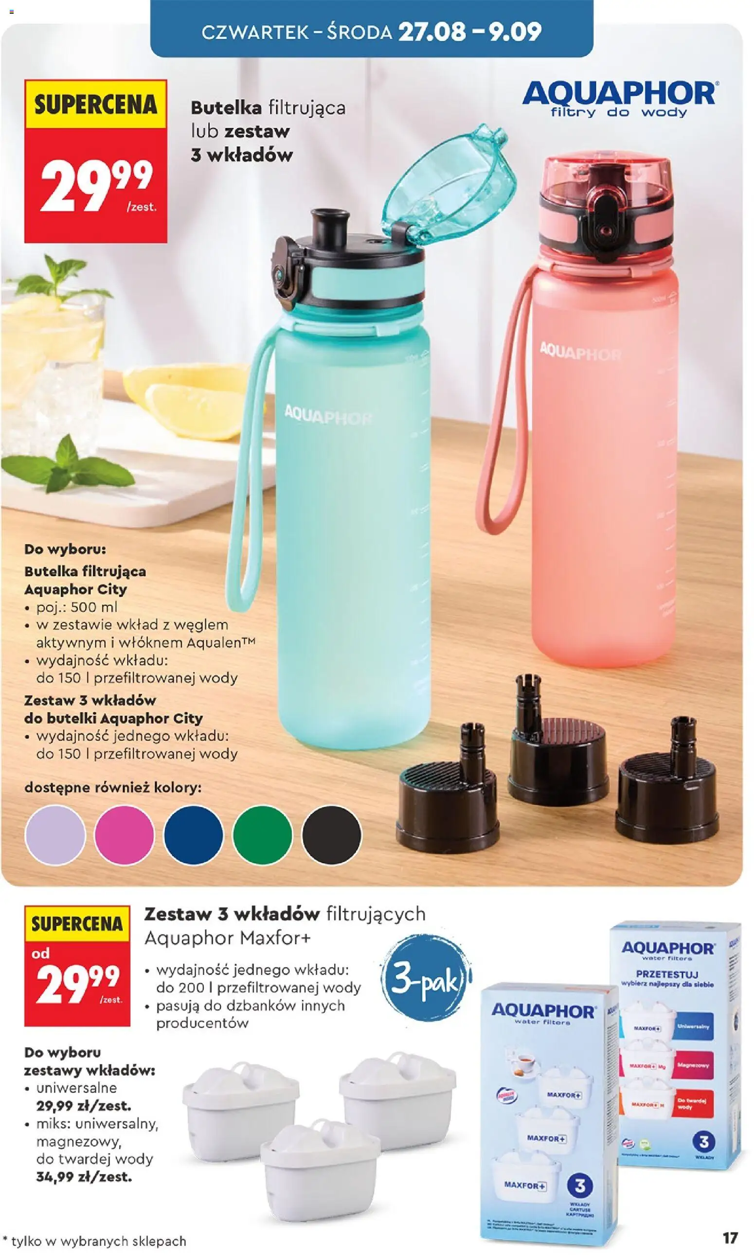 Biedronka gazetka - Hity i inspiracje od 24.08.2026 | Strona: 17 | Produkty: Butelka filtrująca