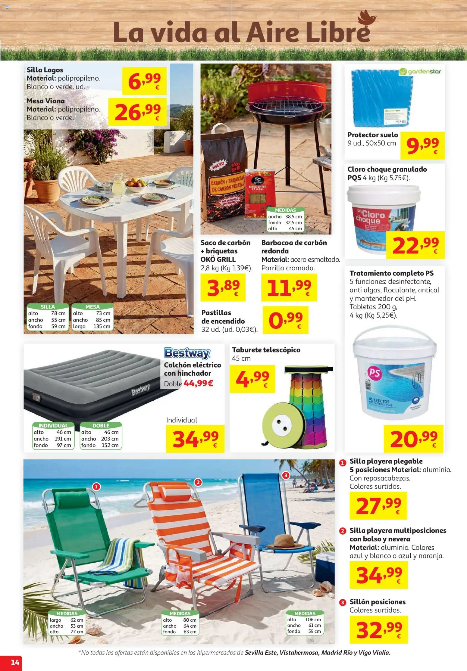 Alcampo  HP Nacional Cat Litoral │ válido desde el 29/07/2026 | Página: 14 | Productos: Bolso, Colchon, Nevera, Mesa