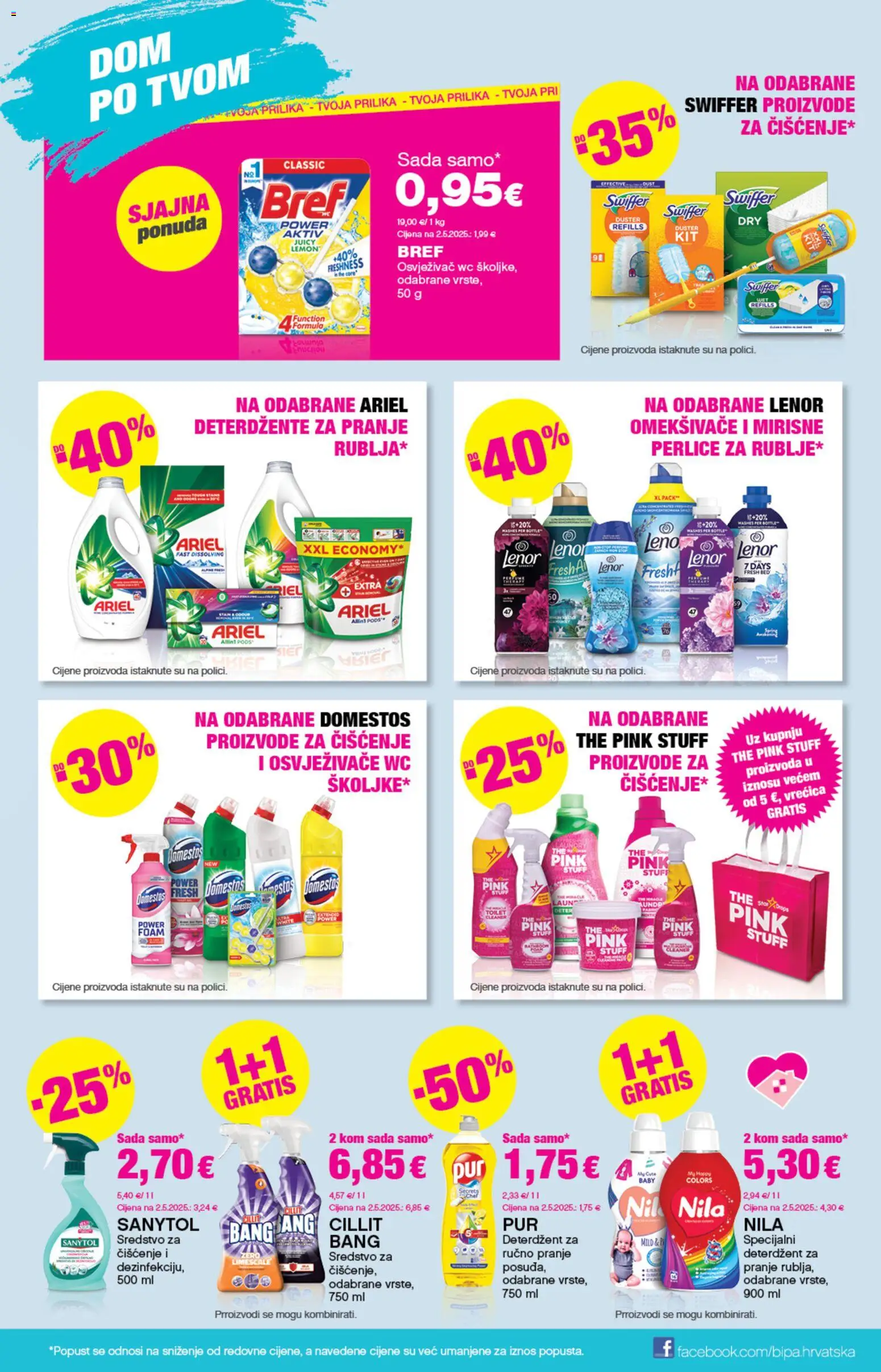 Bipa katalog | vrijedi od 11.06.2026 | Stranica: 19 | Proizvodi: Deterdžent za pranje rublja, Domestos, Nila, Ariel
