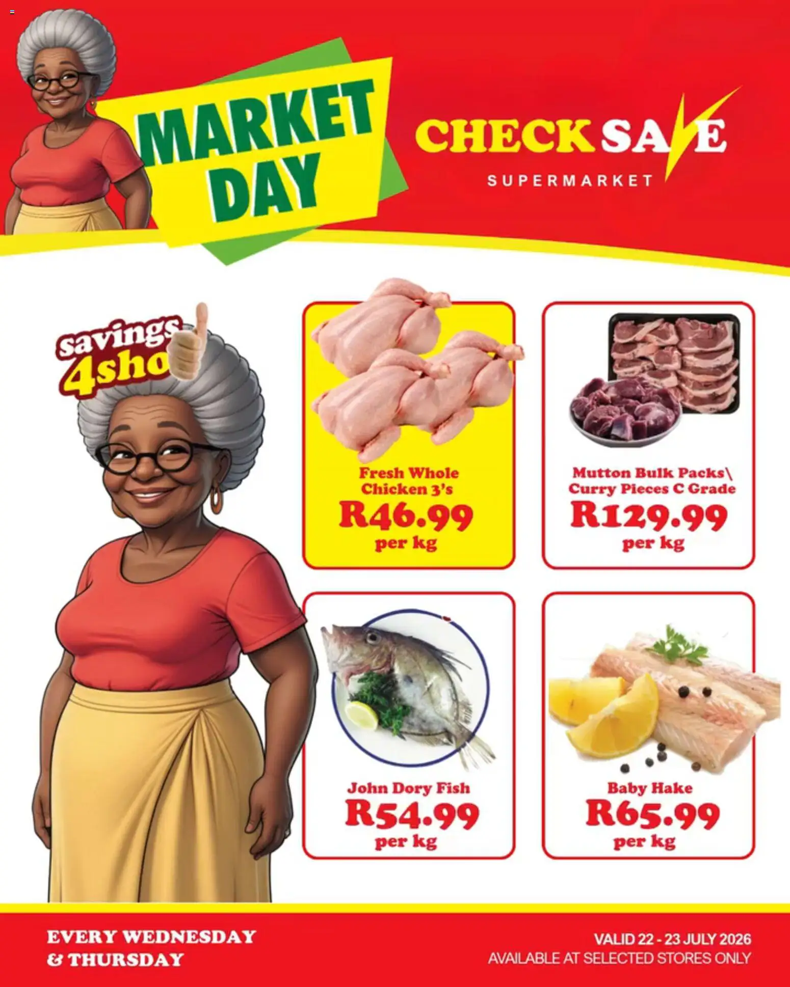 New Check Save catalogue – valid from 22/07/2026 | Page: 4 | Products: Chicken, Fish