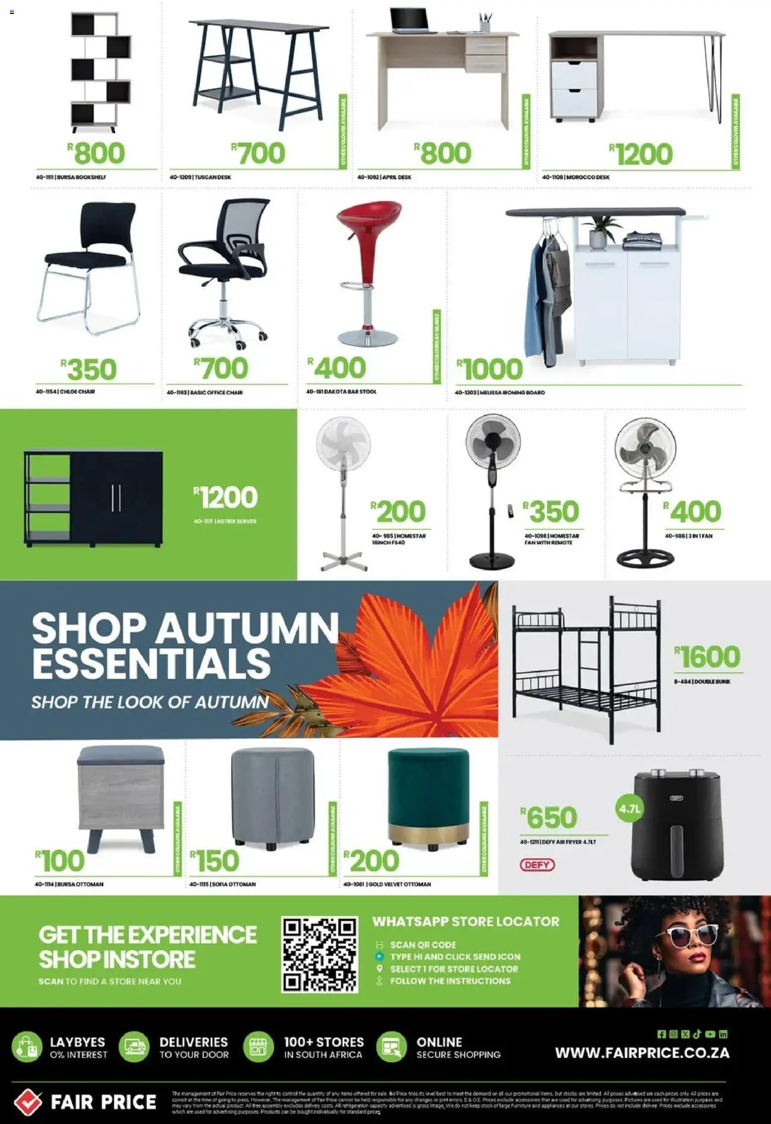 New Fair Price catalogue – valid from 01/03/2026 | Page: 25 | Products: Stool, Fryer, Chair, Ottoman