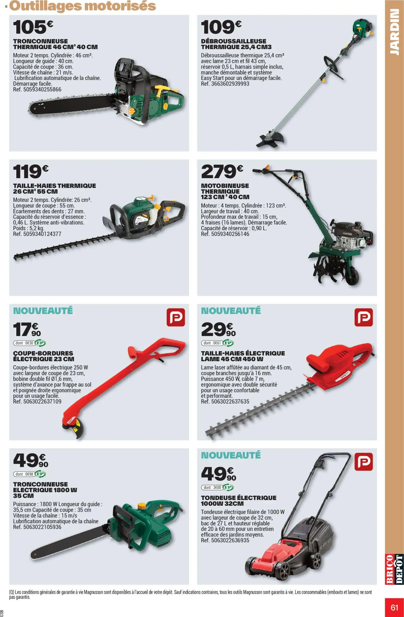{H1} | Page: 61 | Produits: Poids, Tondeuse, Tronçonneuse electrique, Fraises