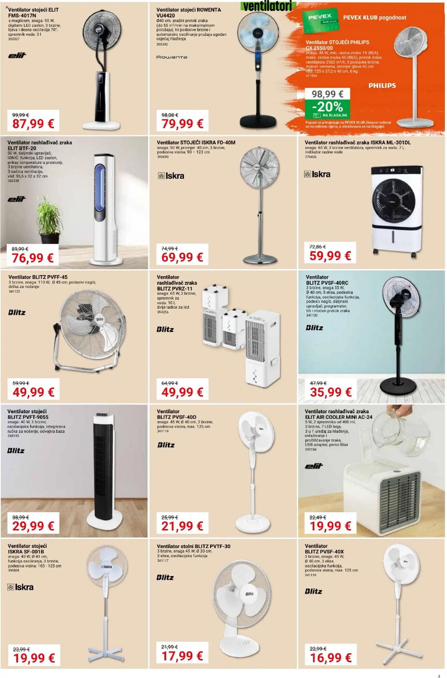 Pevex katalog | vrijedi od 28.05.2026 | Stranica: 3 | Proizvodi: Ventilator, Ventilatori, Ladice, USB