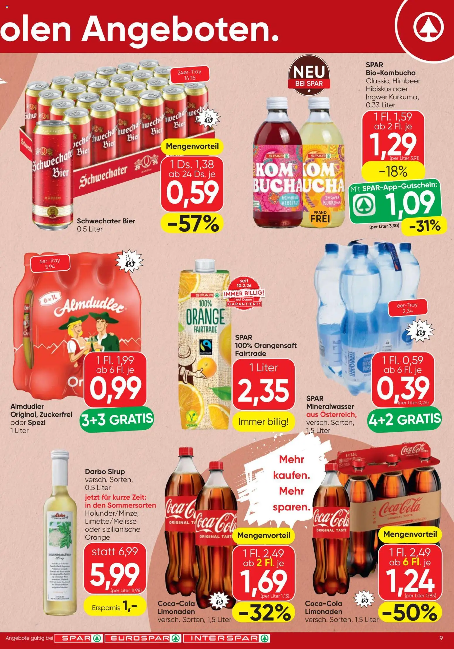 Spar - Flugblatt gültig ab 23.07.2026 | Seite: 9 | Produkte: Bier