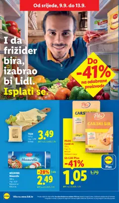 PILOS CARSKI SIR, Pilos Carski sir 150 g Dimljeni ili natur - Pregled kataloga iz trgovine Lidl, vrijedi od 07.09.2026 | Stranica: 64 | Proizvodi: Mozzarella, Sir, Pršut, Narezak