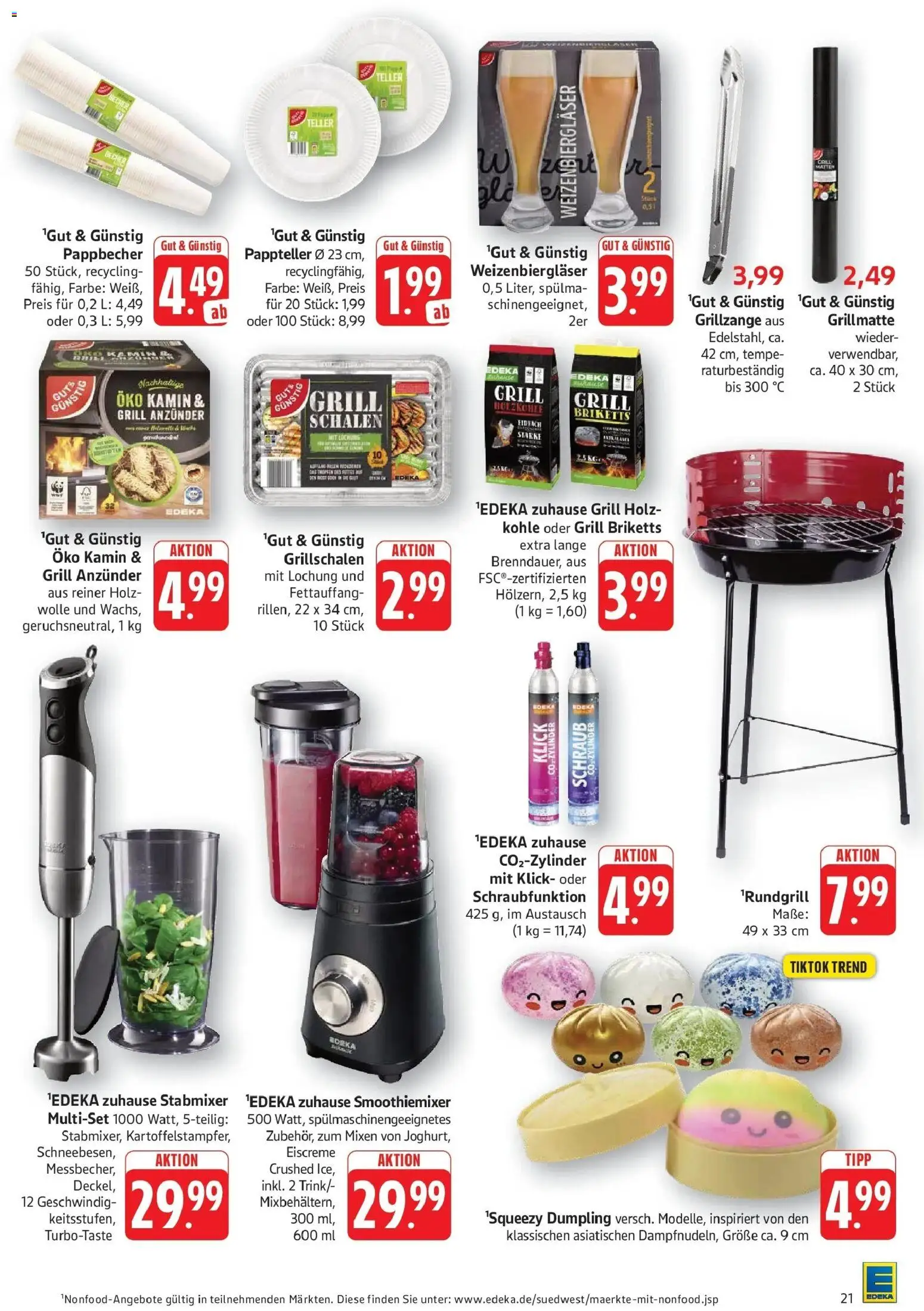 Edeka prospekt Göppingen – gültig ab 13.07.2026 | Seite: 21 | Produkte: Grill, Kamin, Eiscreme, Stabmixer