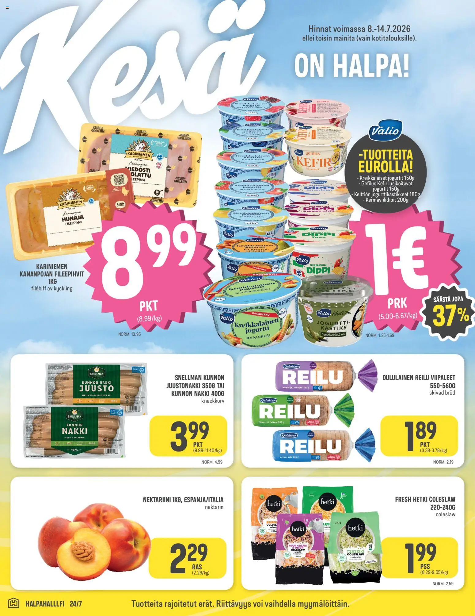 Halpa Halli tarjoukset – voimassa 08/07/2026 alkaen | Sivu: 2 | Tuotteet: Tzatziki, Voi, Jogurtti, Kreikkalainen jogurtti