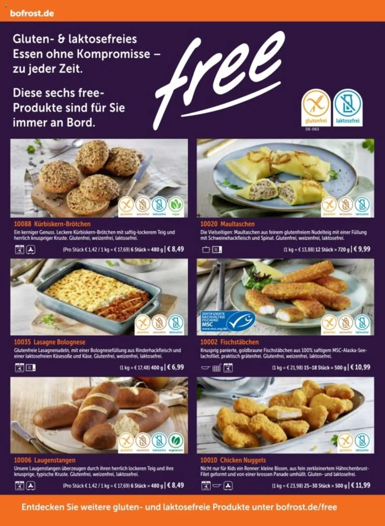 Bofrost Katalog – gültig ab 06.03.2026 | Seite: 134 | Produkte: Lasagne, Fischstabchen, Maultaschen, Hahnchenbrust