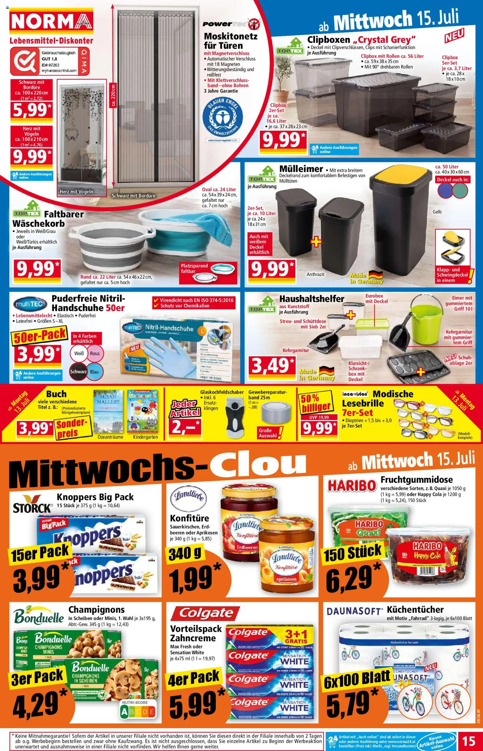 Norma Flugblatt gültig ab 13.07.2026 | Seite: 15 | Produkte: Erdbeeren, Handschuhe, Schrank, Box