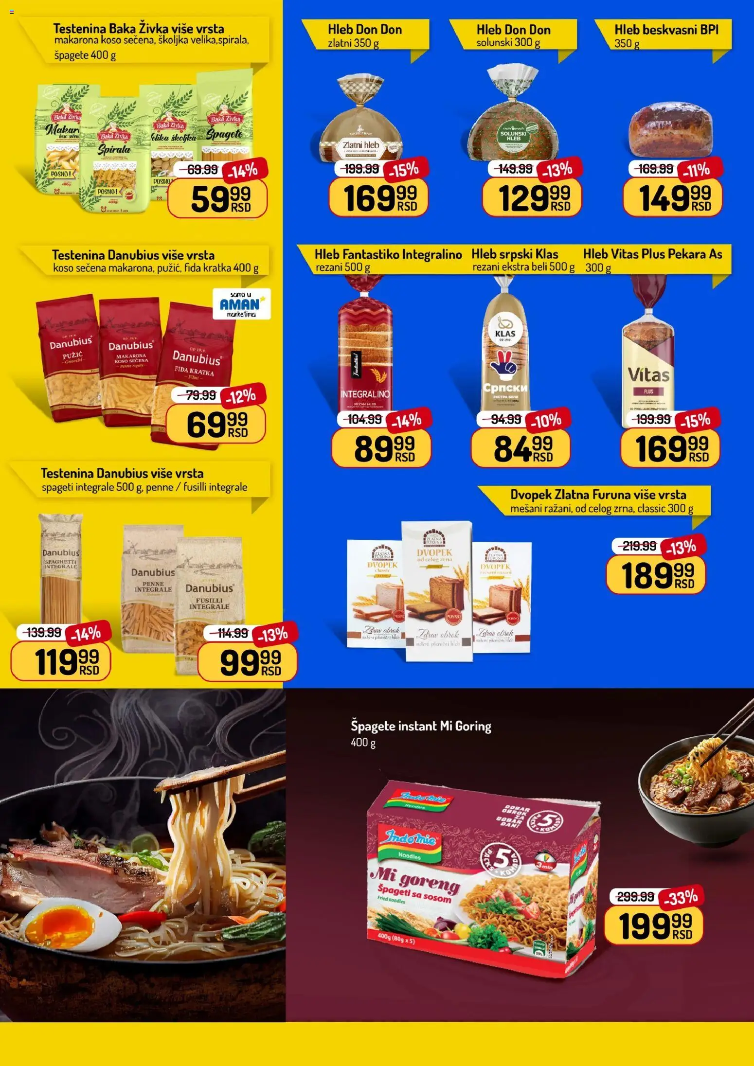 Aman katalog - važi od 08.06.2026 | Strana: 16 | Proizvode: Testenina, Pekara, Špageti, Hleb