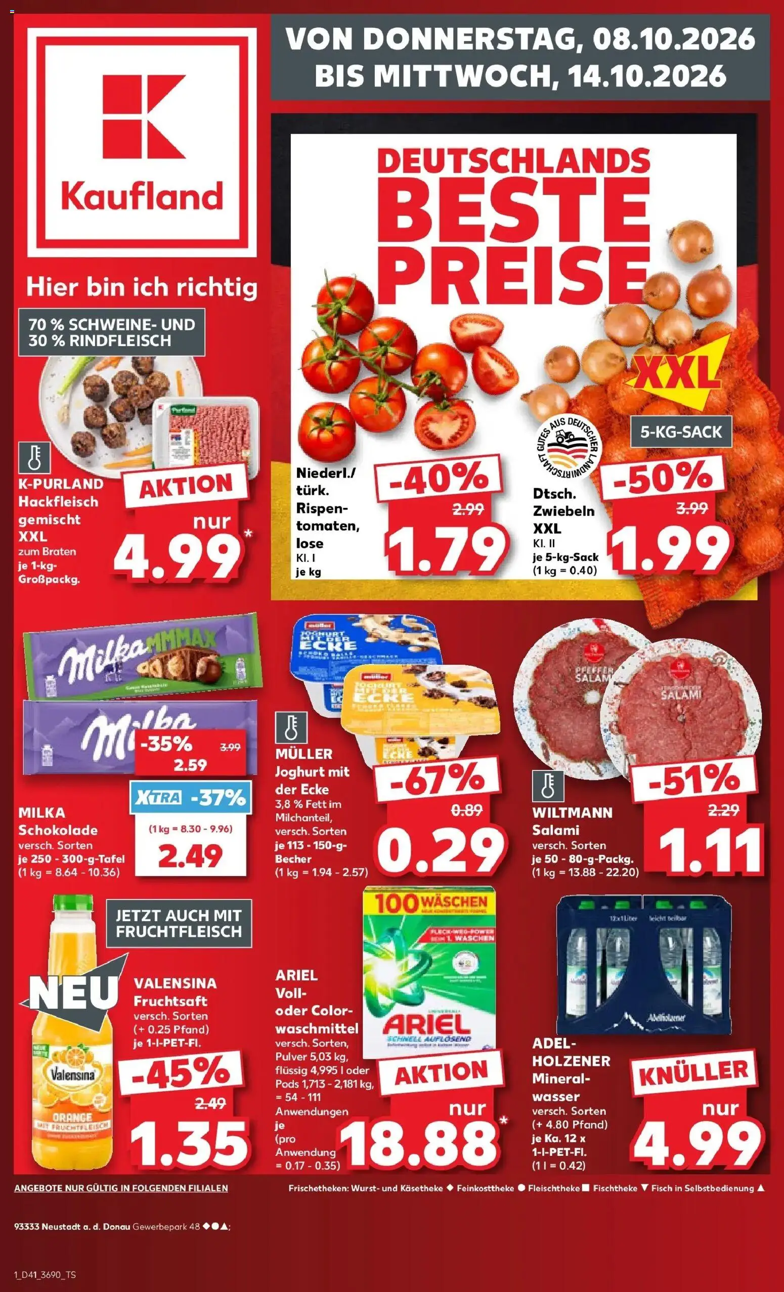 Prospekt Kaufland ab 08.10.2026 » Angebote Online zum Blättern | Seite: 1 | Produkte: Fisch, Zwiebeln, Rindfleisch, Hackfleisch