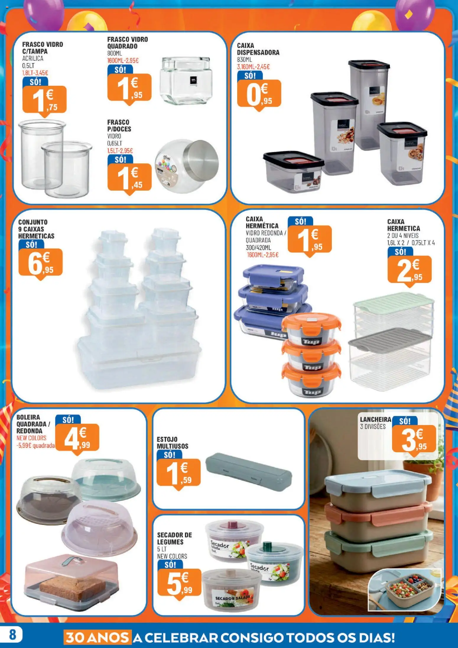 E.Leclerc folheto Aniversário Bazar Lamego │ válido de 15/10/2026 | Página: 8 | Produtos: Secador, Legumes, Caixa, Salada