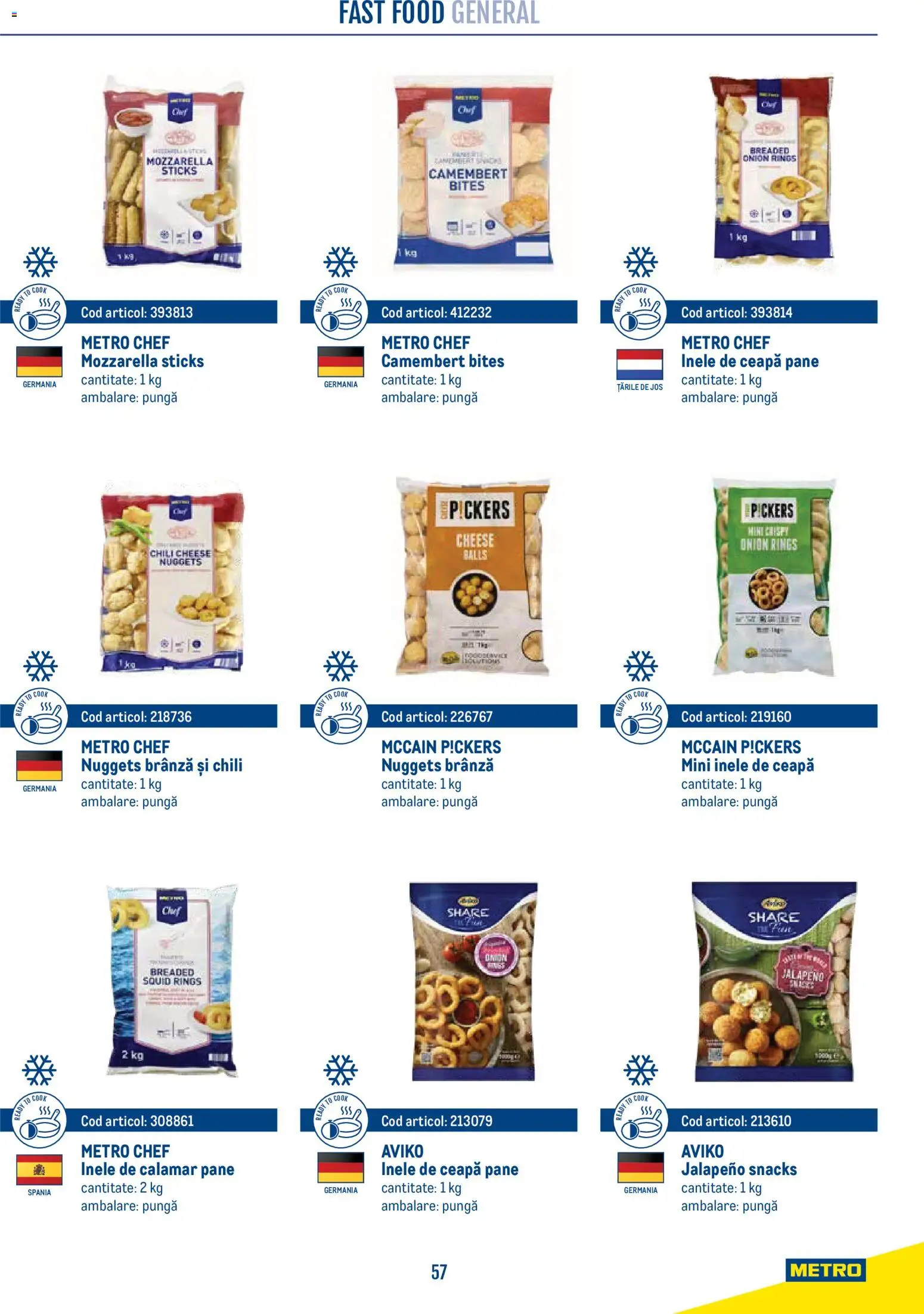 Noul catalog Metro – valabil de la 21.04.2026 | Pagină: 57 | Produse: Pungă, Mozzarella, Brânză, Ceapă