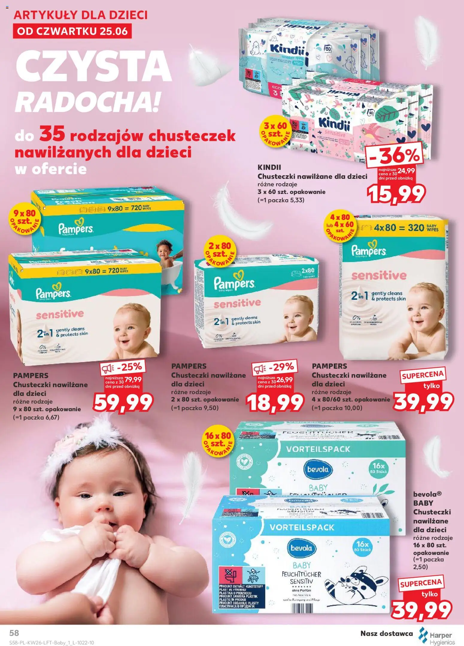 Kaufland Polsko leták od 25.06.2026 | Strana: 58 | Produkty: Pampers, Bevola