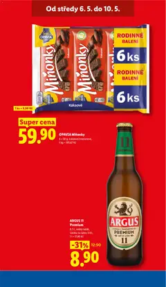Náhled letáku ARGUS 11 Premium, 0,5 l, světlý ležák, záloha na lahev 3 Kč, 1 l = 17,80 Kč od 06.05.2026 | Strana: 7