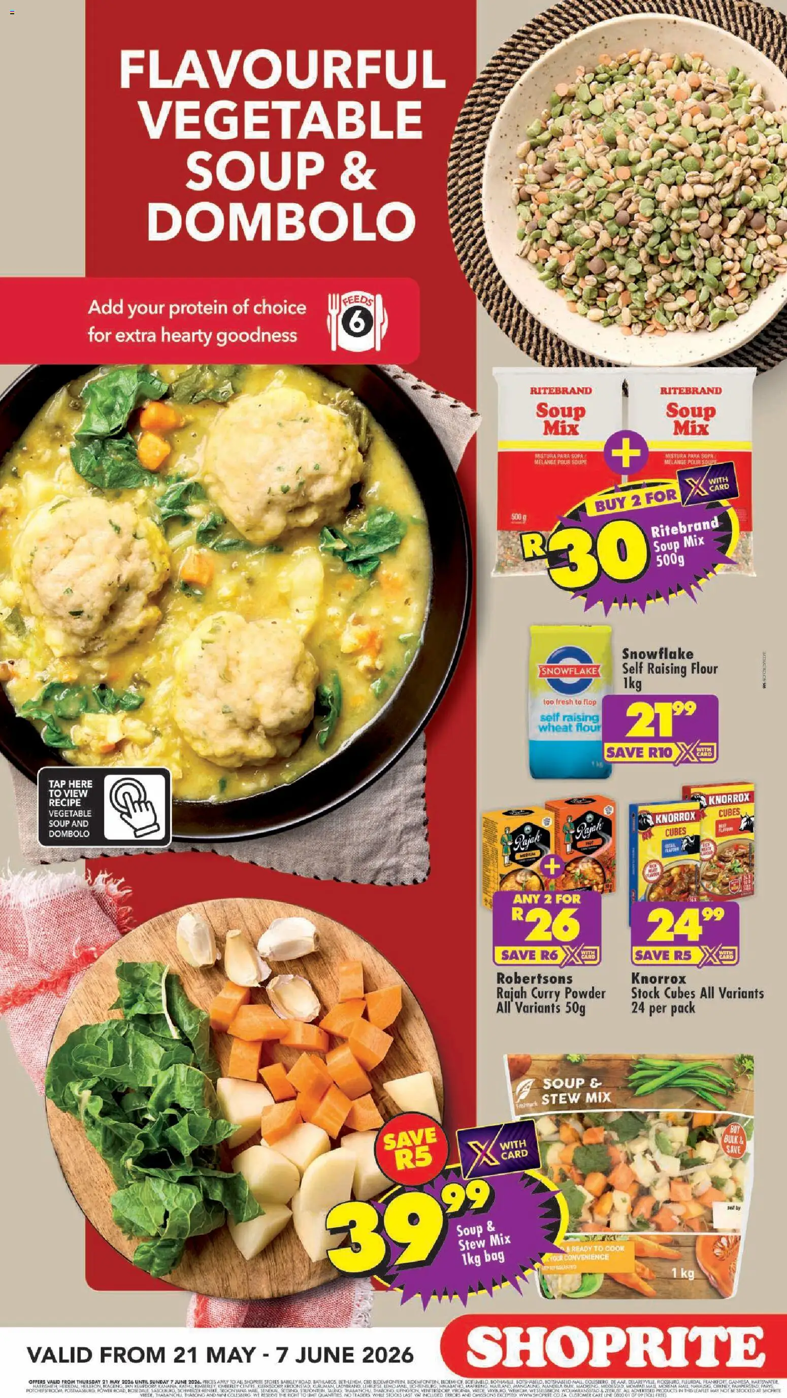 New Shoprite catalogue – valid from 21.05.2026 | Page: 2 | Products: Flour, Powder, Stock, Curry powder