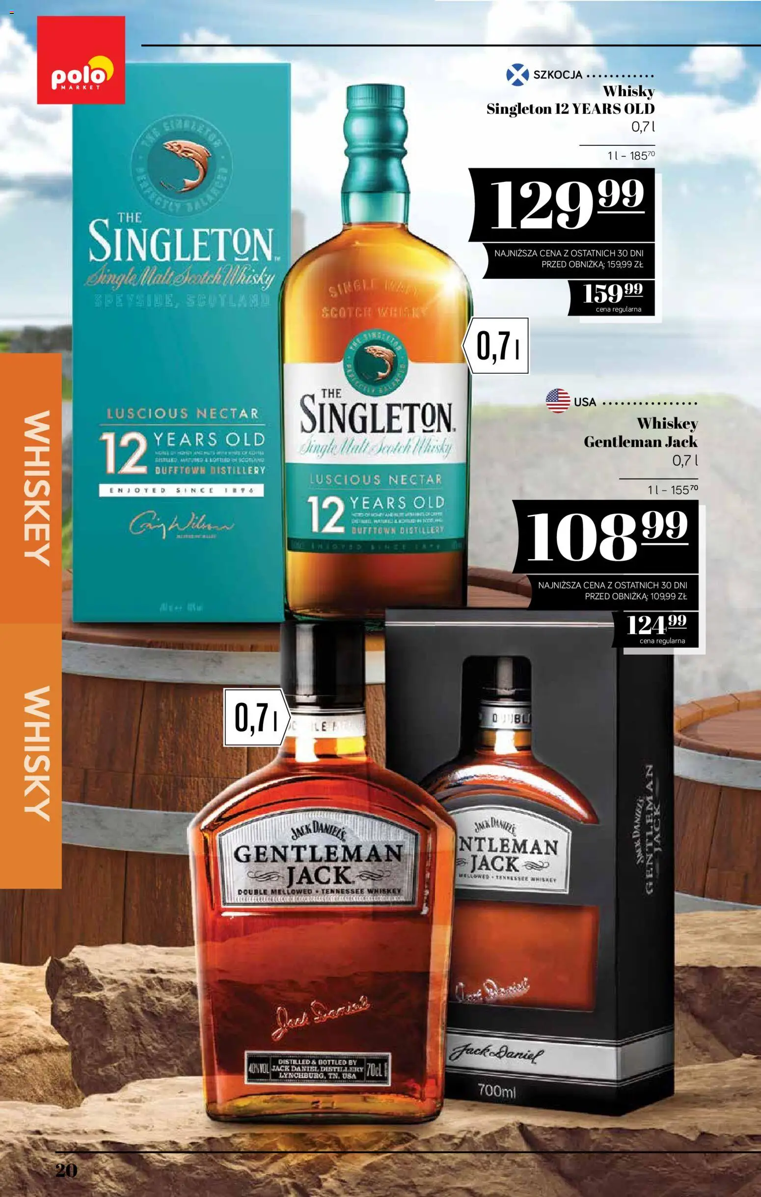 POLOmarket katalog - Alkoholi od 16.07.2026 | Strona: 20 | Produkty: Gentleman Jack, Jack Daniel's, Whisky Singleton, Whisky