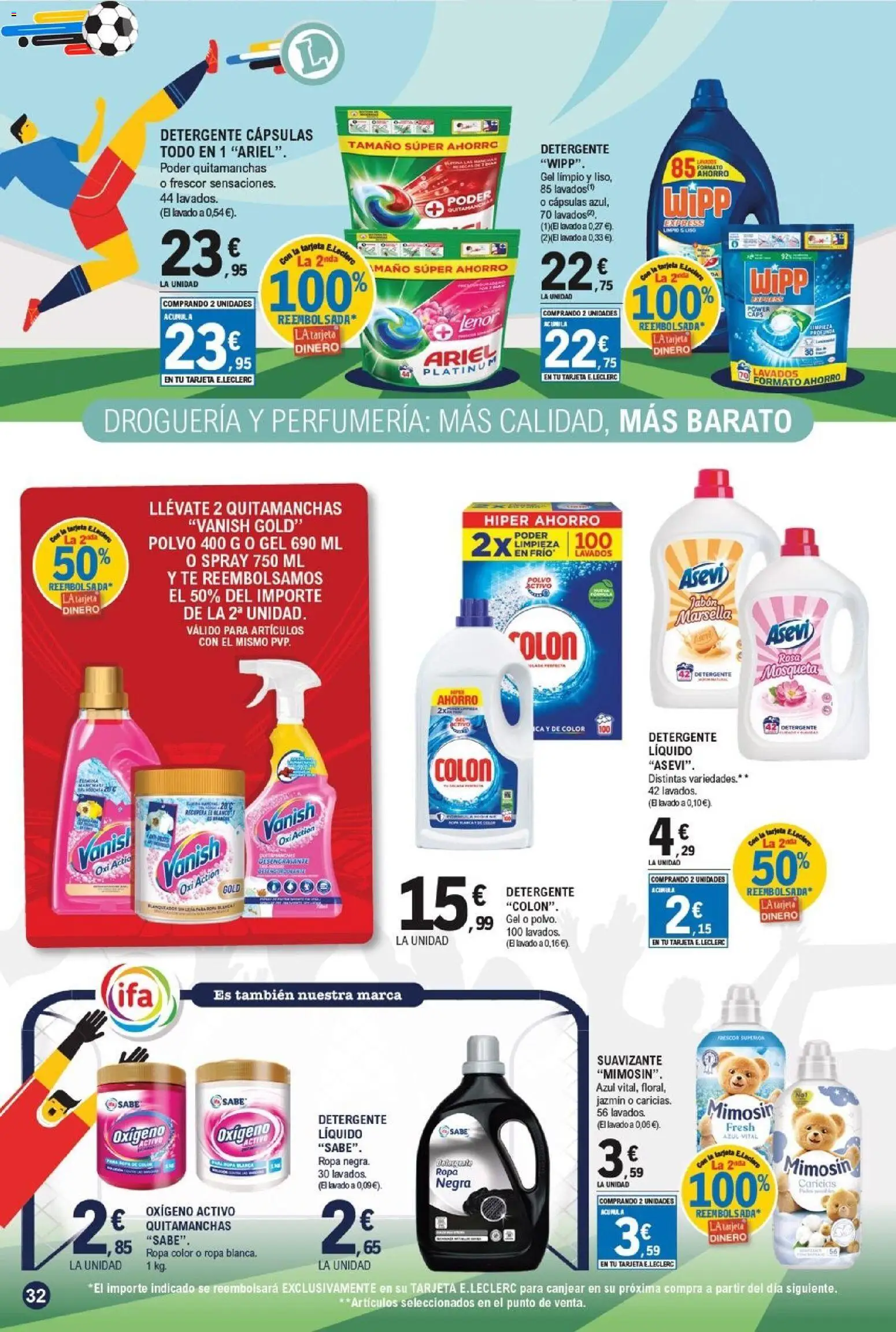 E.Leclerc folleto Gool │ válido desde el 03.06.2026 | Página: 32 | Productos: Jabón, Té, Ropa, Detergente líquido