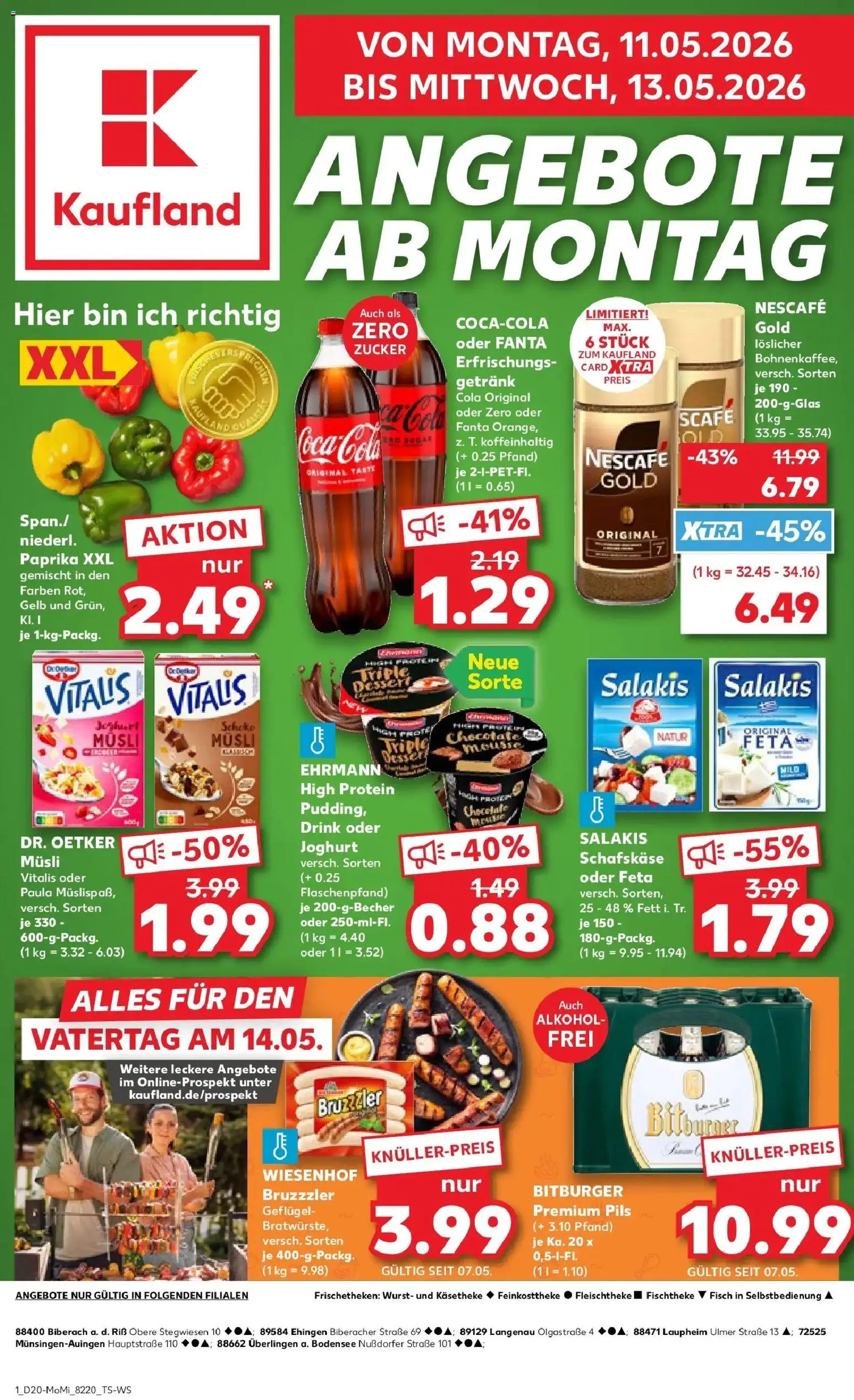 Kaufland Prospekt Münsingen	 – gültig ab 10.05.2026 | Seite: 1 | Produkte: Cola, Joghurt, Pils, Zucker