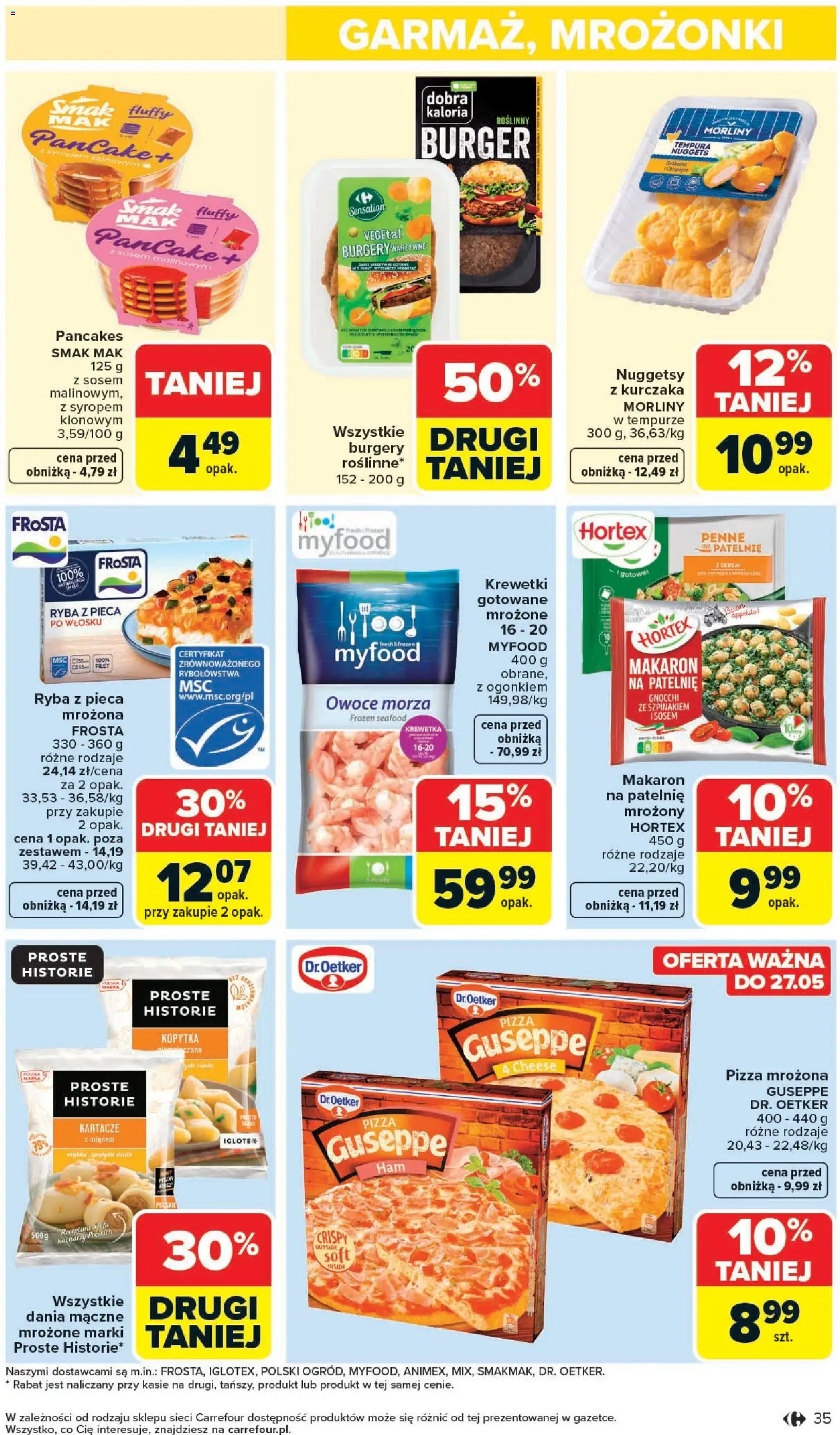 Carrefour gazetka - Zmieniliśmy Się Dla Ciebie od 25.05.2026 | Strona: 35 | Produkty: Krewetki, Patelnie, Ryba, Owoce morza