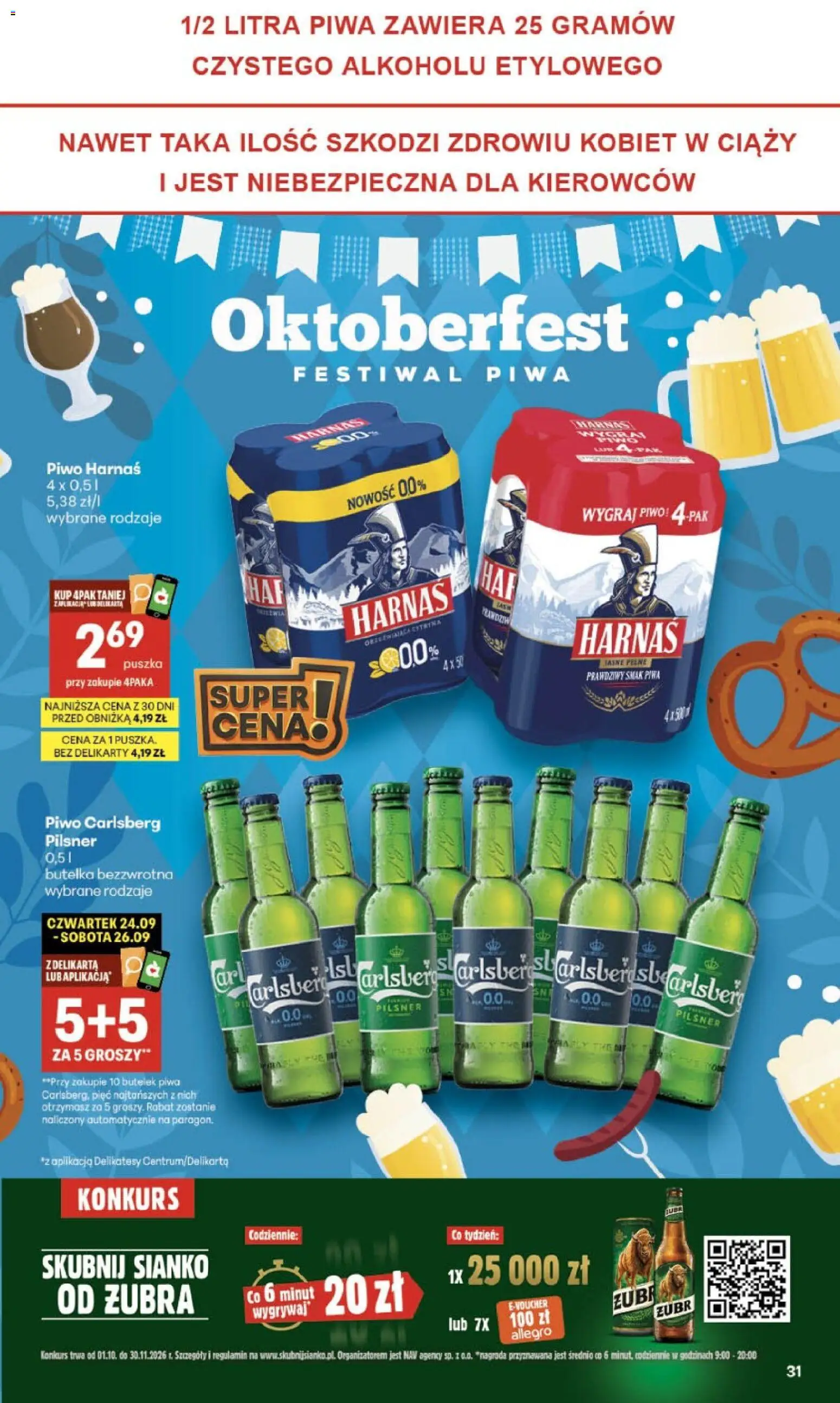 Delikatesy Centrum gazetka od 24.09.2026 | Strona: 31 | Produkty: Carlsberg, Delikatesy, Piwo Harnaś, Piwo