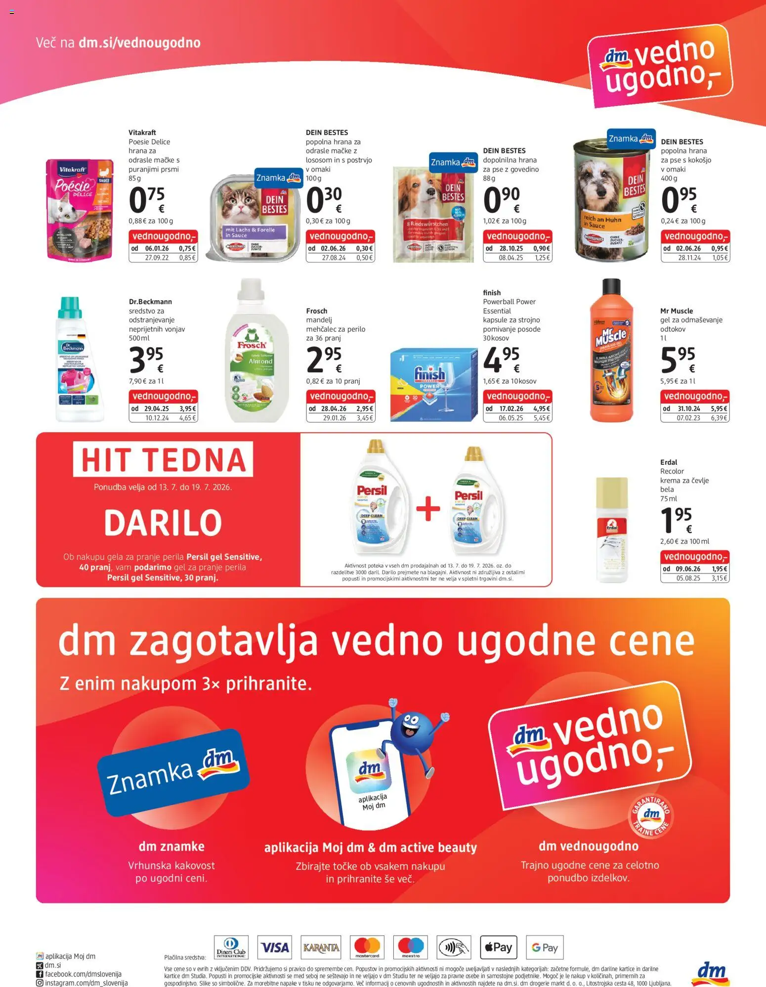 Novi DM Drogerie Markt katalog ponudbe – veljaven od 13.07.2026 | Stran: 4 | Izdelki: Hrana za pse, Mehčalec, Krema, Mehcalec za perilo