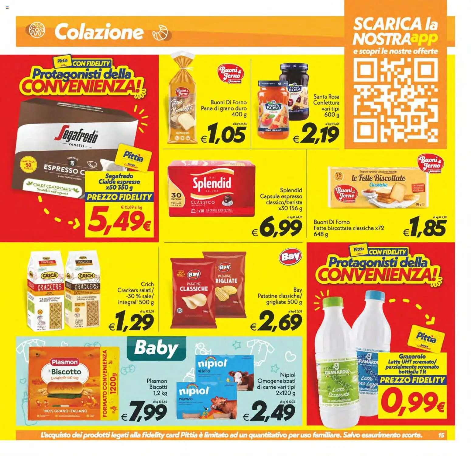 Volantino SuperConveniente del 23/10/2026 | Pagina: 15 | Prodotti: Crackers, Carne, Forno, Pesche