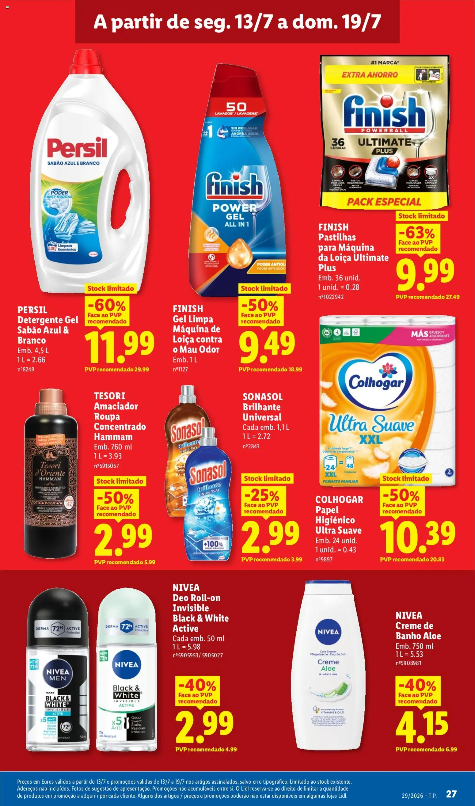 Lidl folheto │ válido de 13/07/2026 | Página: 25 | Produtos: Papel higiénico, Sabão, Desodorizante, Persil