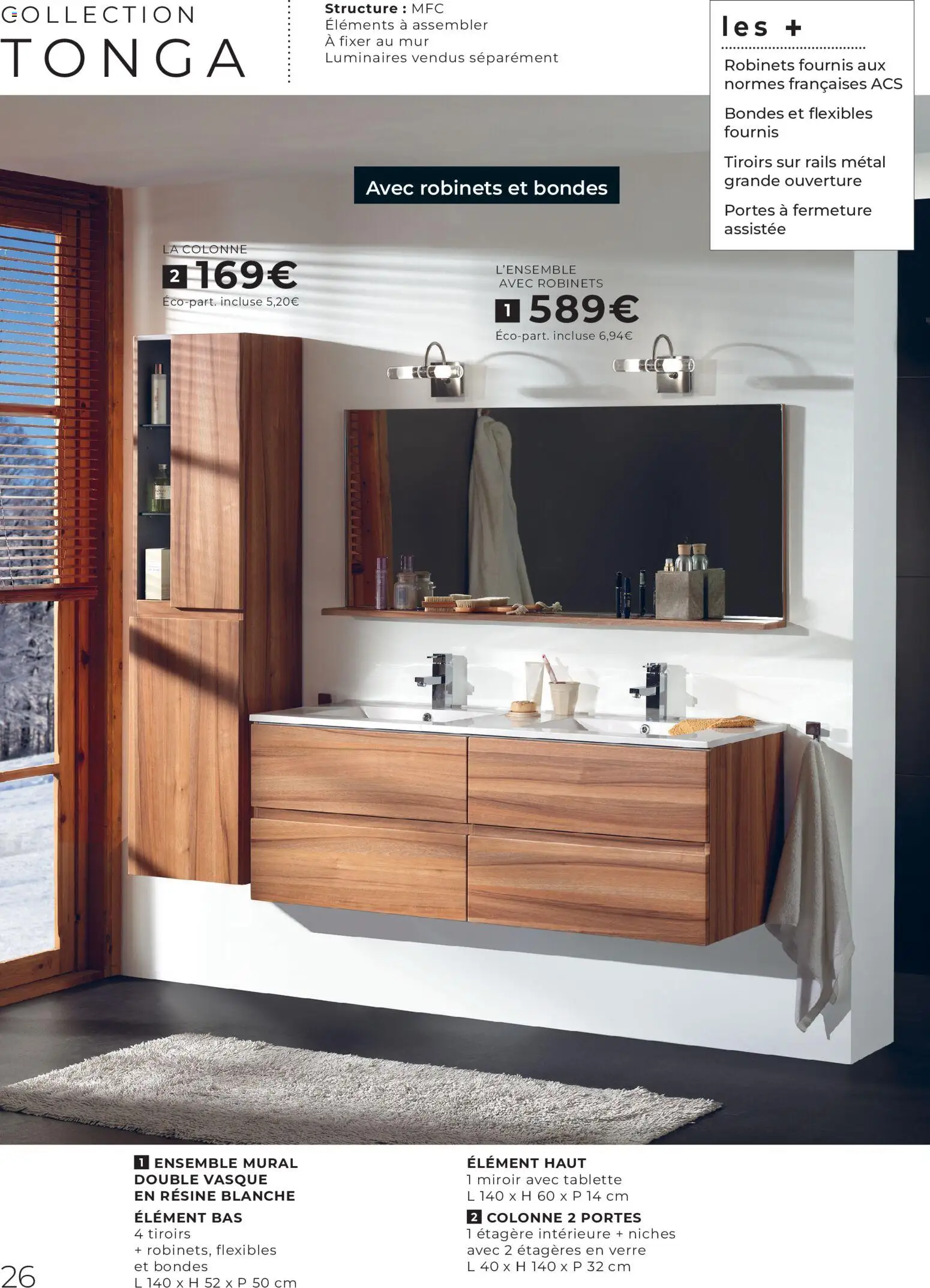 {H1} | Page: 26 | Produits: Tablette, Étagère, Portes, Miroir