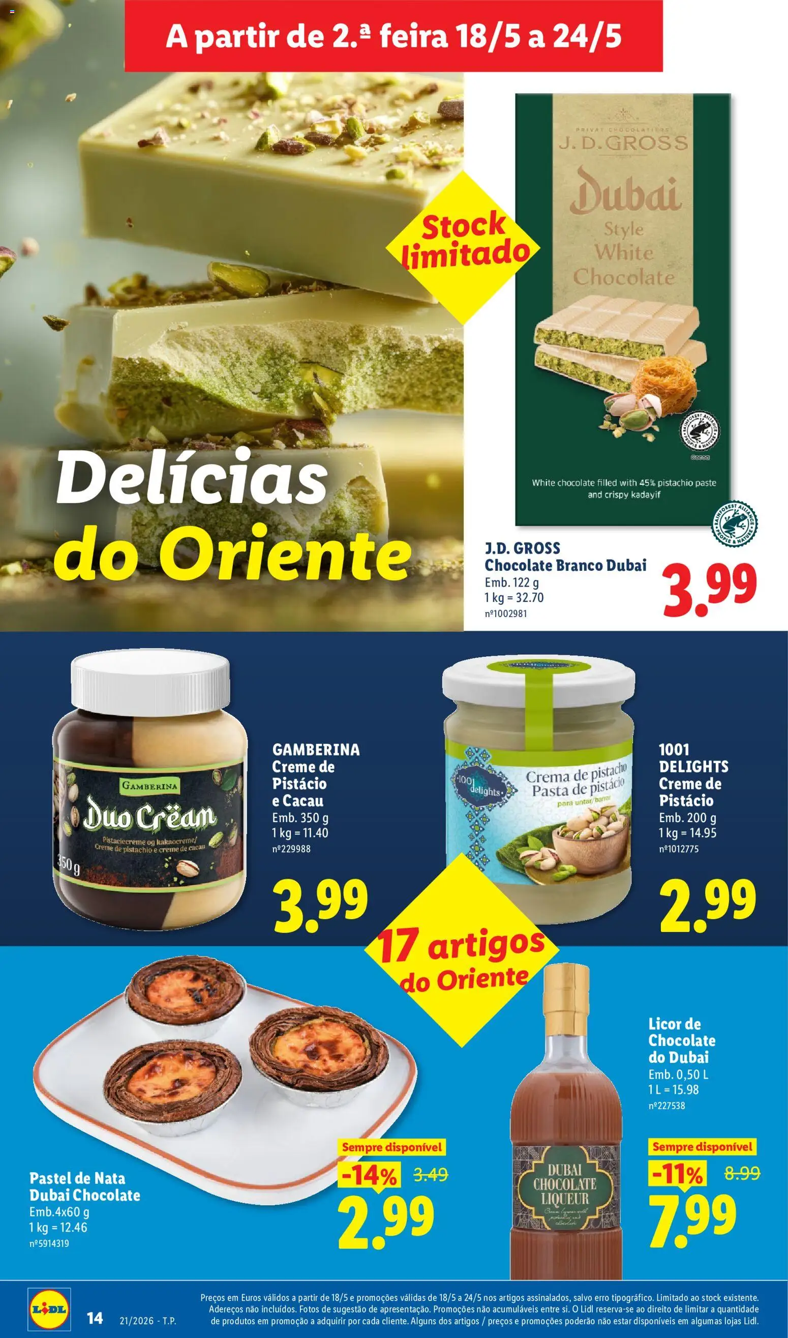 Lidl folheto │ válido de 18.05.2026 | Página: 14 | Produtos: Licor, Chocolate, Nata, Creme