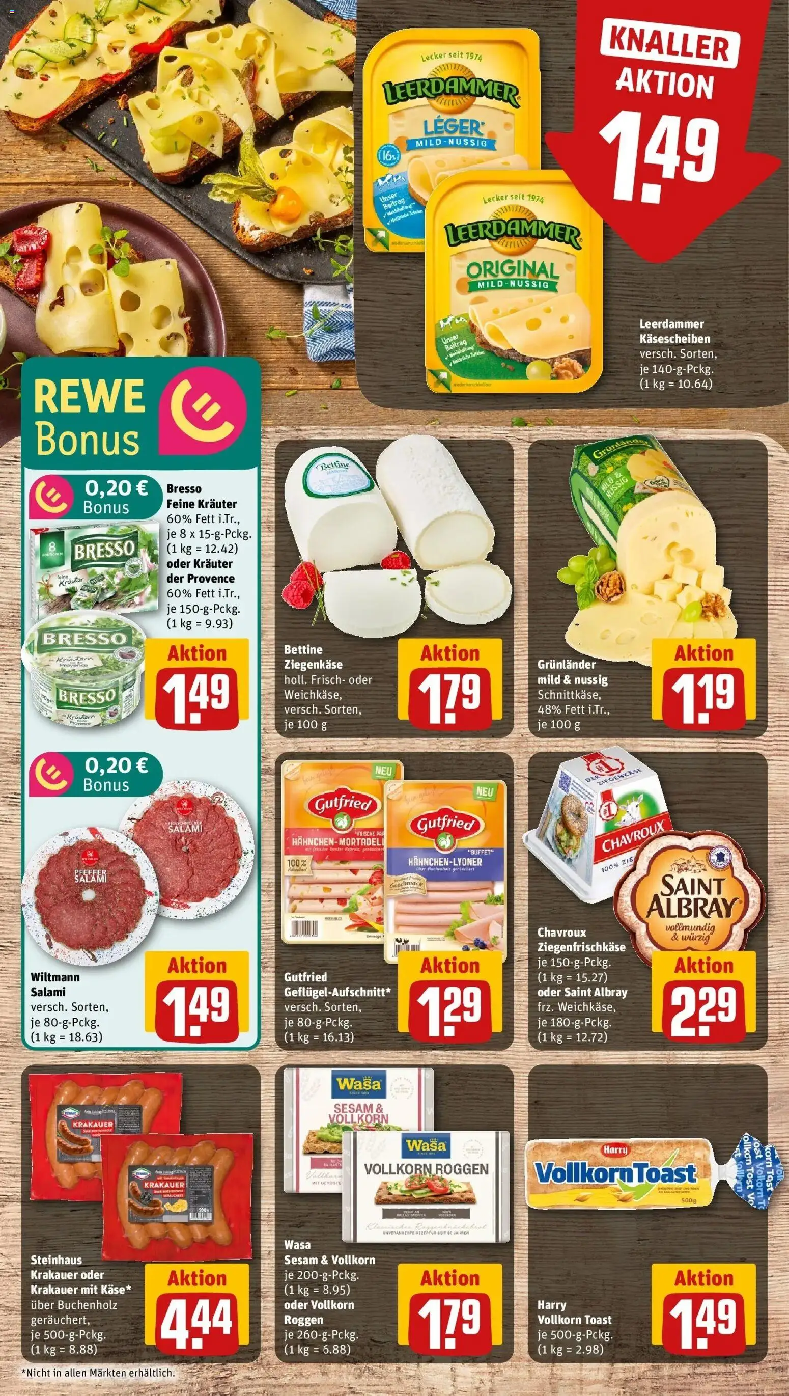 Rewe Prospekt Bamberg	 – gültig ab 27.04.2026 | Seite: 9 | Produkte: Hahnchen, Ziegenkäse, Grunlander, Salami