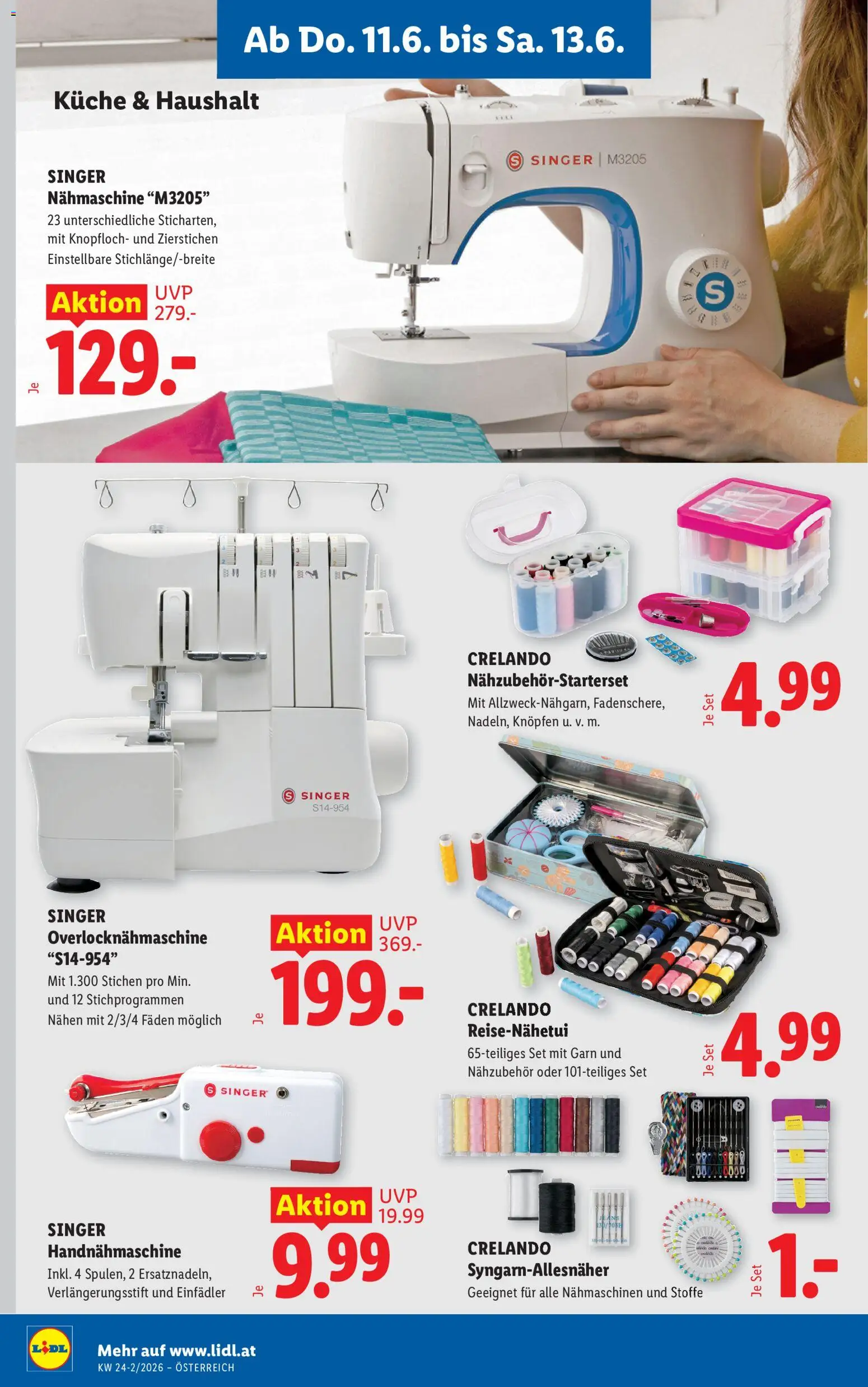 Lidl Flugblatt - Oberpullendorf, Güssing, Oberwart gültig ab 11.06.2026 | Seite: 32 | Produkte: Nähmaschine