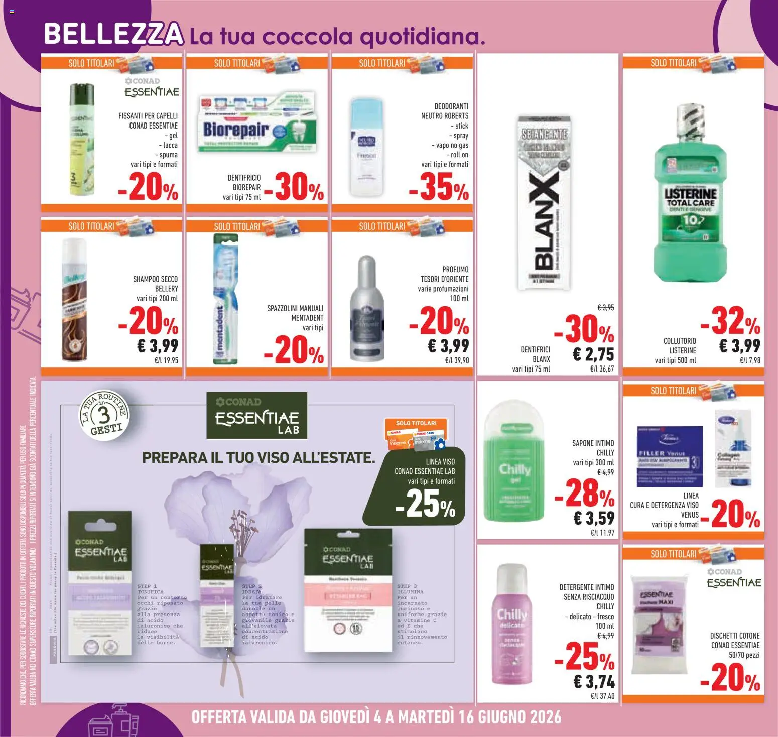 Volantino Conad del 04.06.2026 | Pagina: 36 | Prodotti: Dentifricio, Detergente, Intimo, Profumo