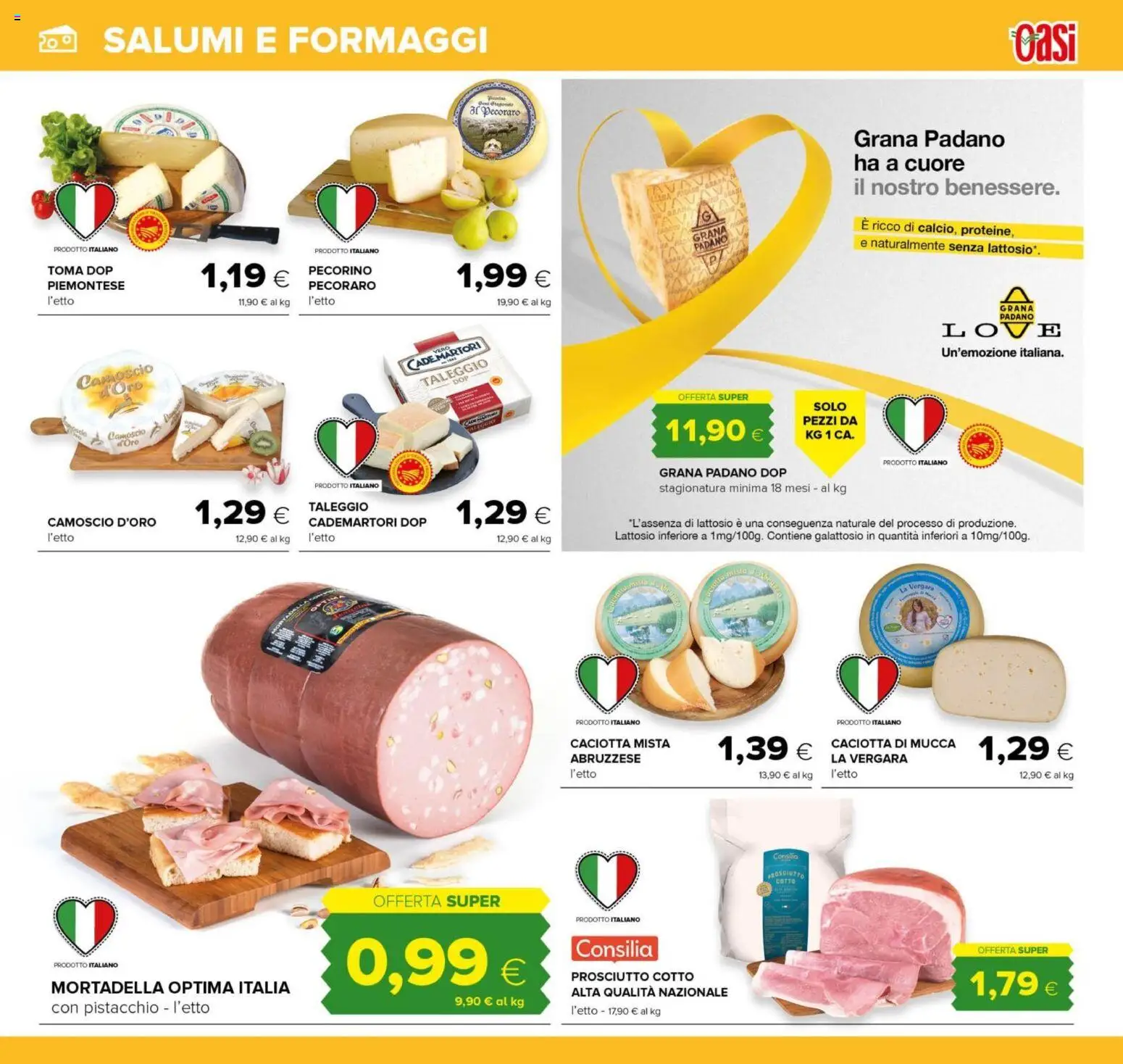 Volantino Oasi del 03/09/2026 | Pagina: 13 | Prodotti: Pistacchio, Mortadella, Grana Padano, Senza lattosio