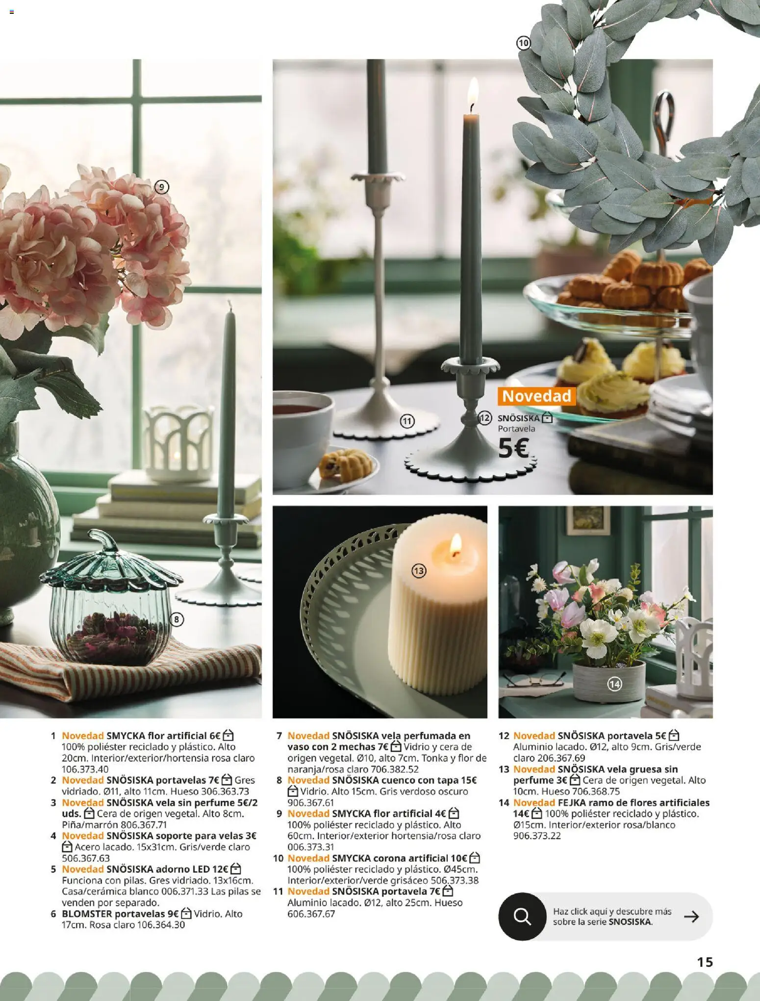 IKEA - Brochure de Navidad │ válido desde el 06/10/2026 | Página: 15 | Productos: Perfume, Flores, Vela, Velas