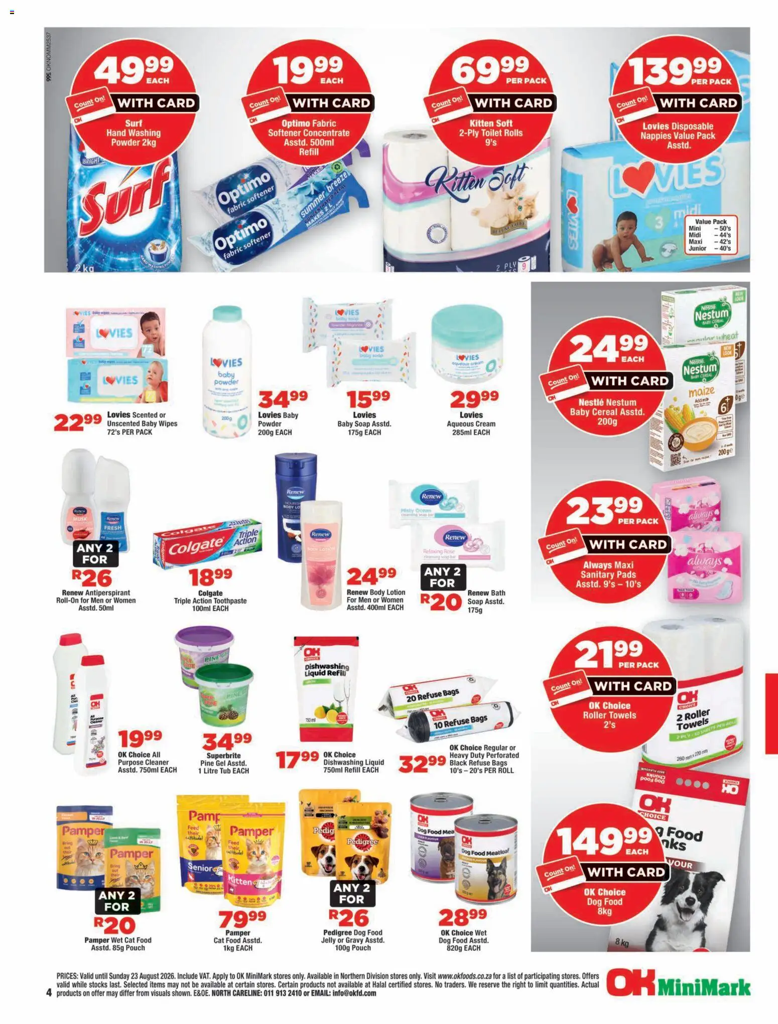 New OK Foods catalogue – valid from 12/08/2026 | Page: 4 | Products: Toilet, Refuse bags, Gravy, Dog food